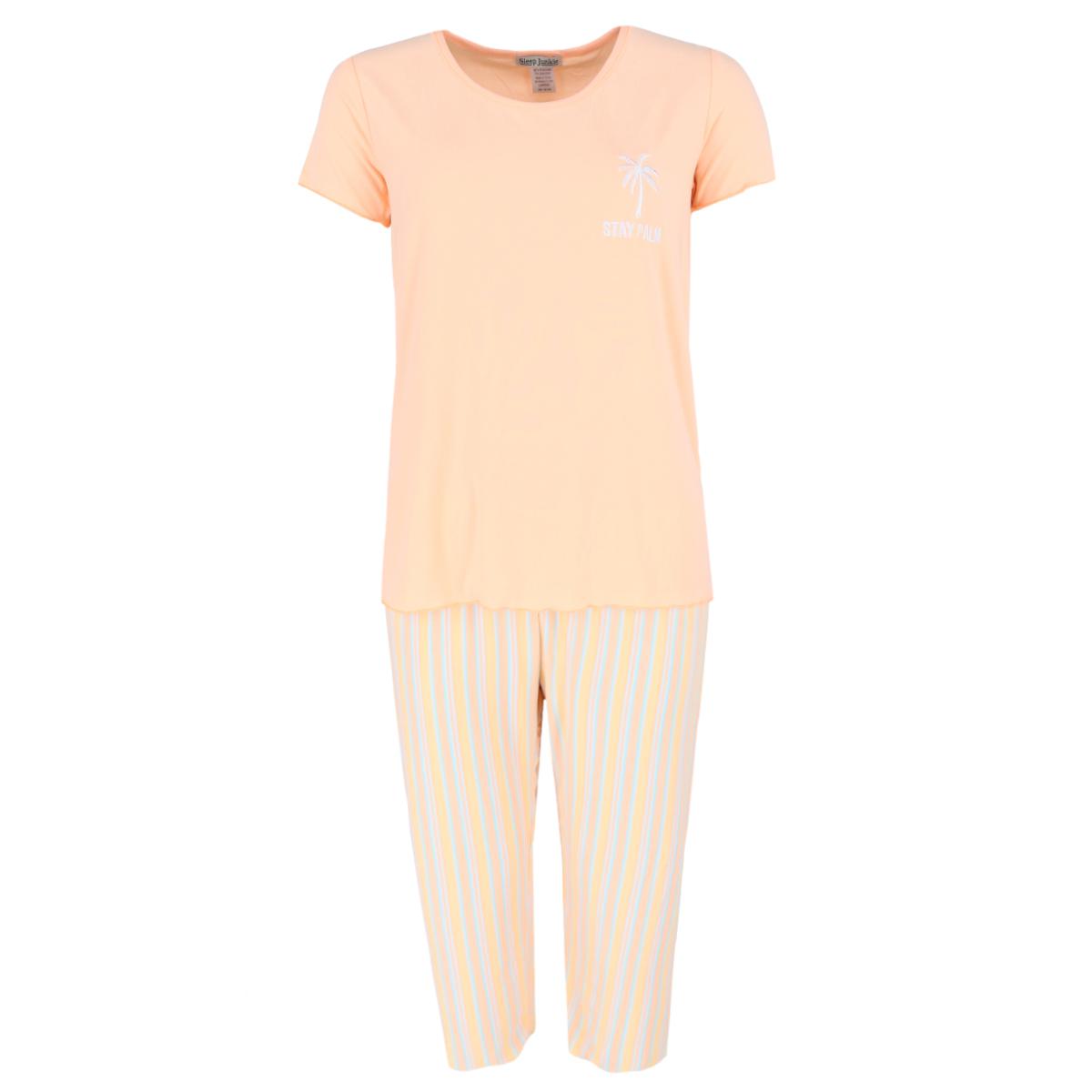 Sleep Junkie Women's Stay Palm Short Sleeve Capri Set