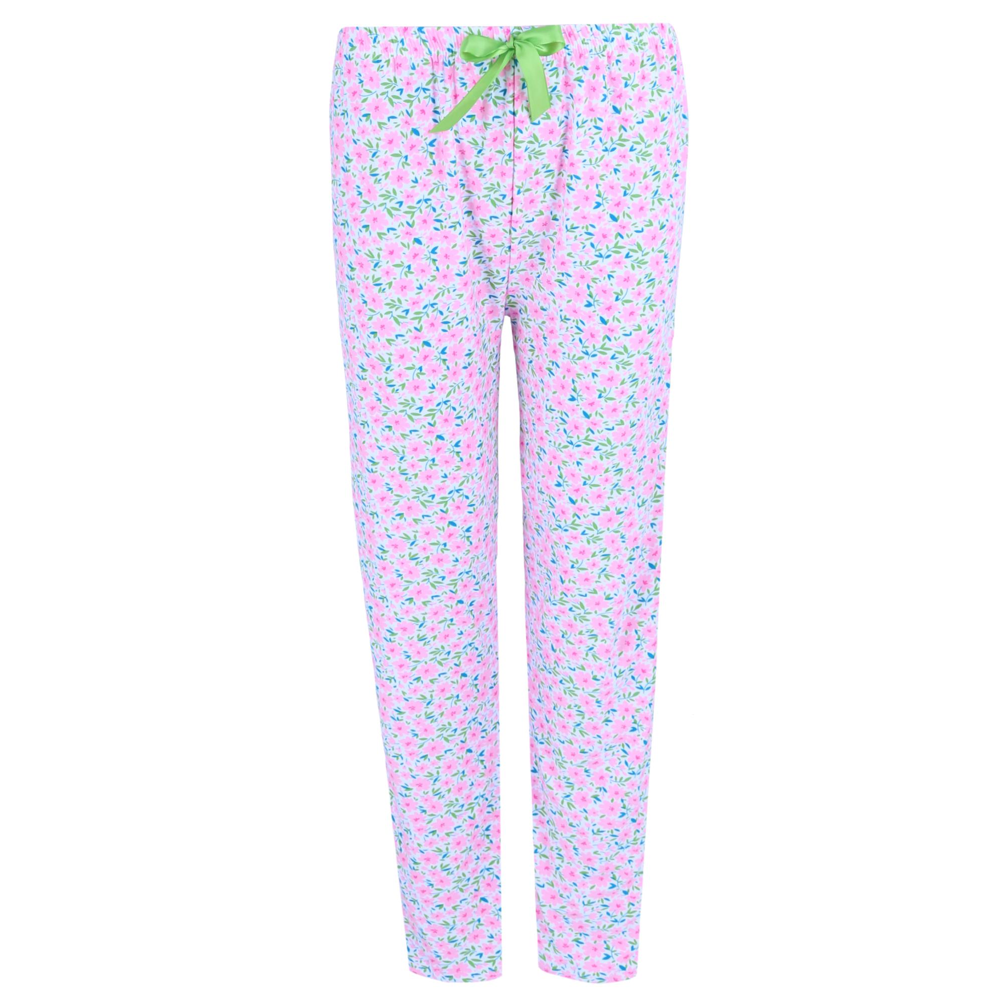 Gabriella Women's Button Up Long Sleeve & Pant Pink Floral Set - Picture 5 of 8