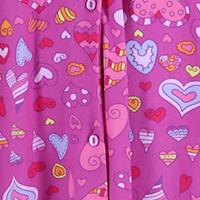 Elegant Emily Women's Pink Hearts Short Sleeve Button Down Duster - Picture 5 of 14