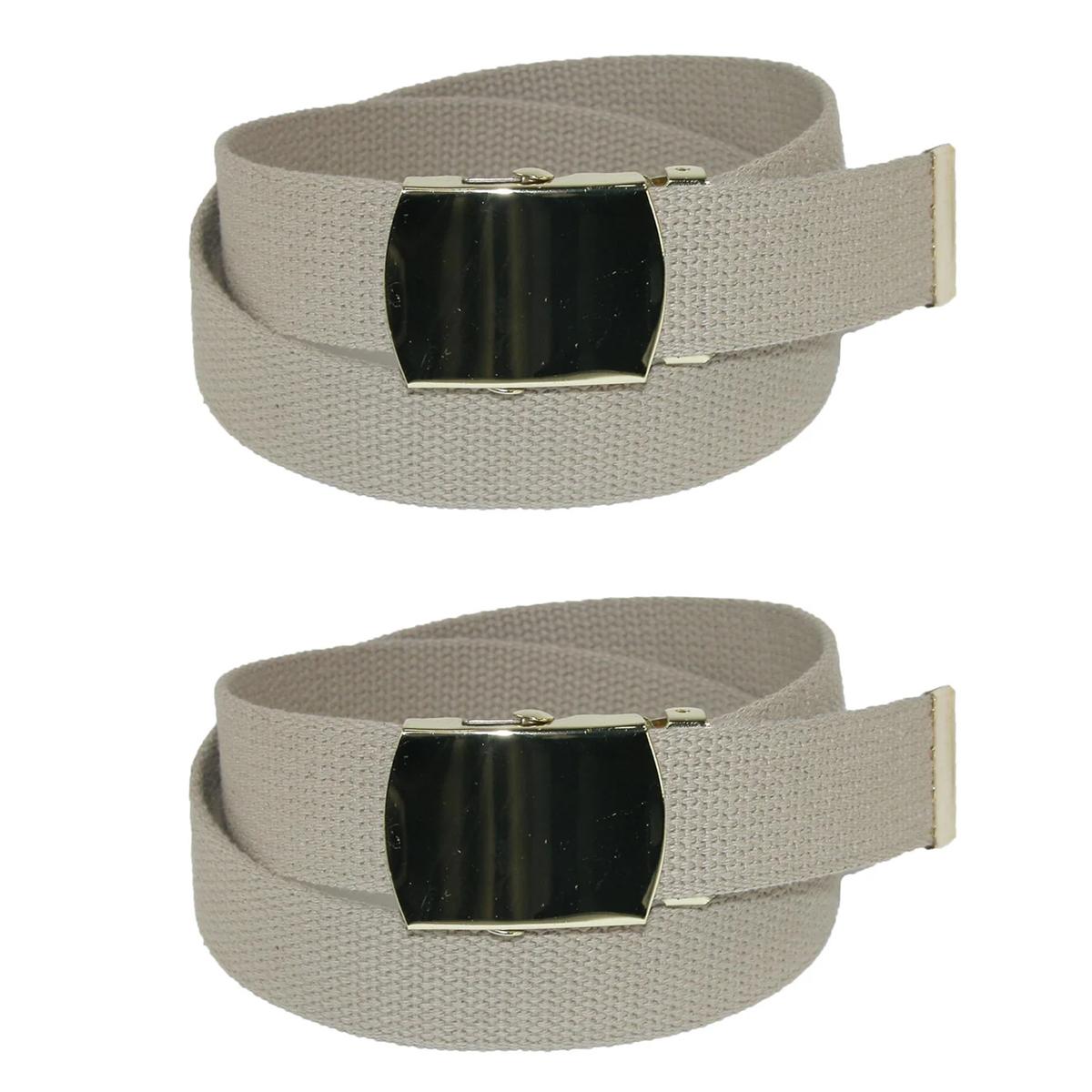 CTM Kids' Cotton Adjustable Belt with Brass Military Buckle (Pack of 2) - Picture 5 of 13