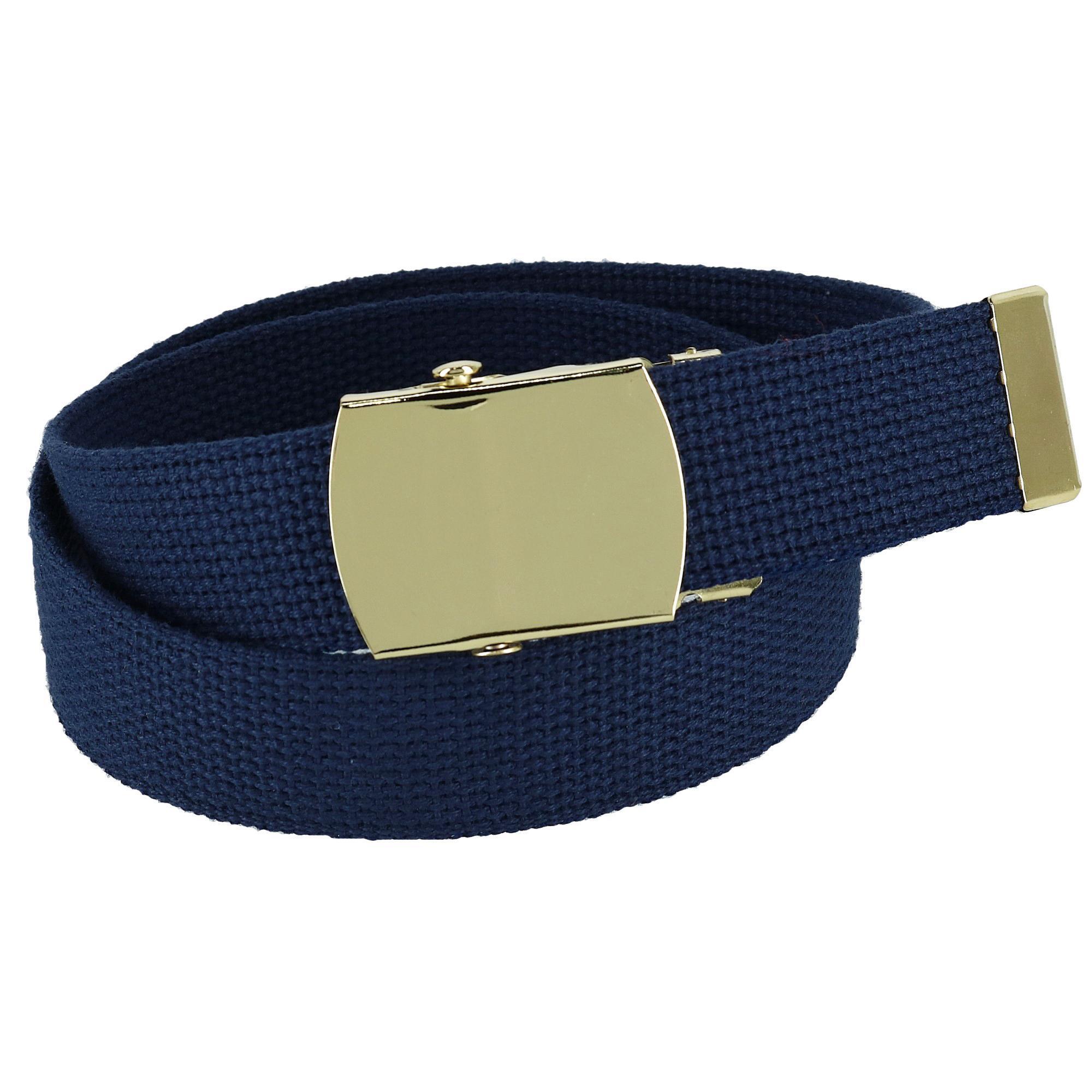 CTM Kids' Cotton Adjustable Belt with Brass Military Buckle (Pack of 2) - Picture 9 of 13