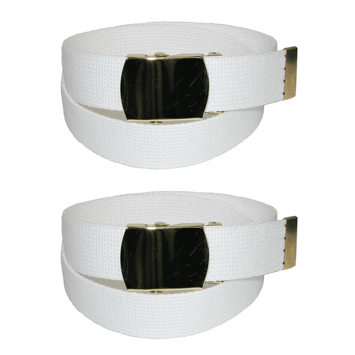 CTM Kids' Cotton Adjustable Belt with Brass Military Buckle (Pack of 2) - Picture 11 of 13