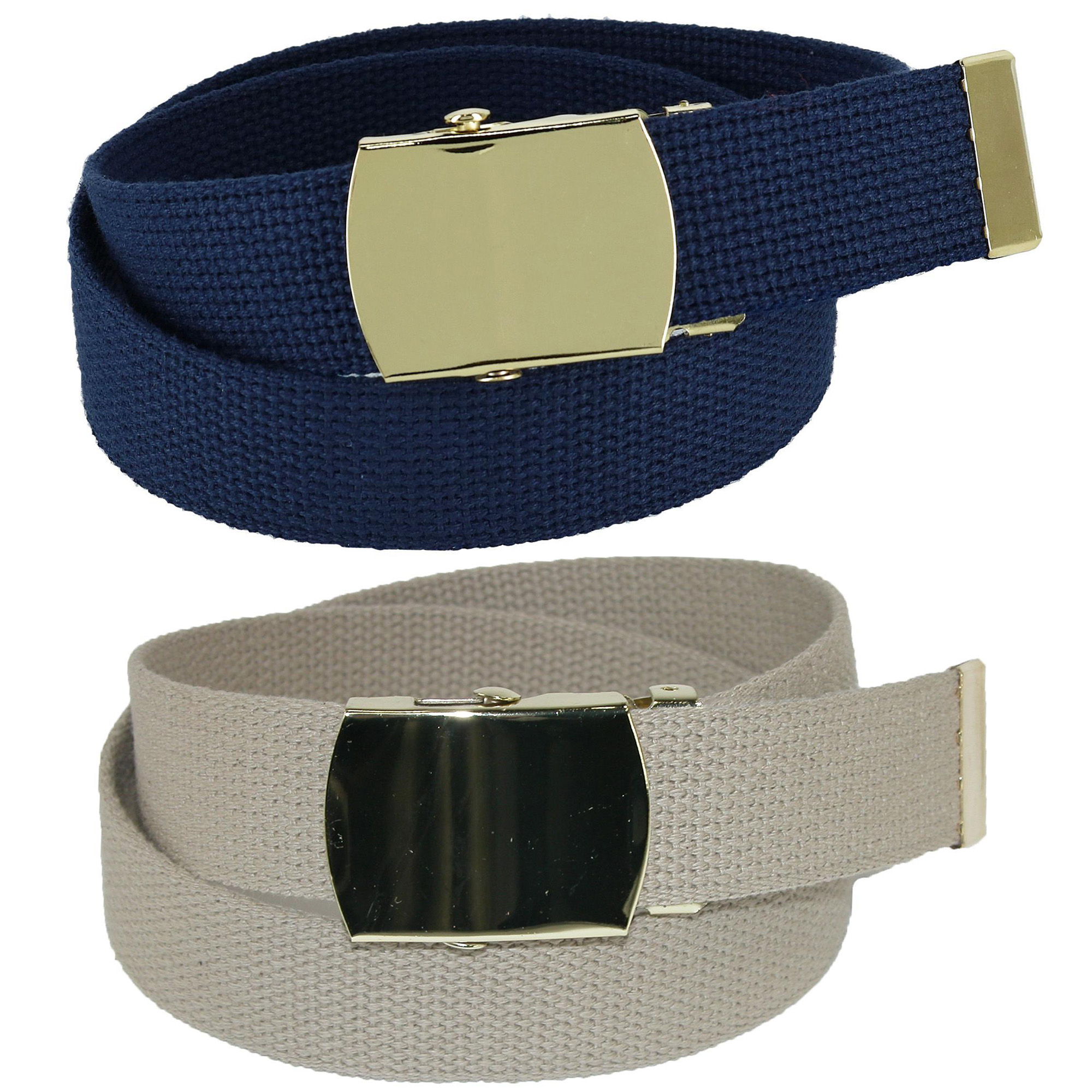 CTM Kid's Cotton Belt with Brass Military Buckle (Pack of 2 Colors) - Picture 14 of 31