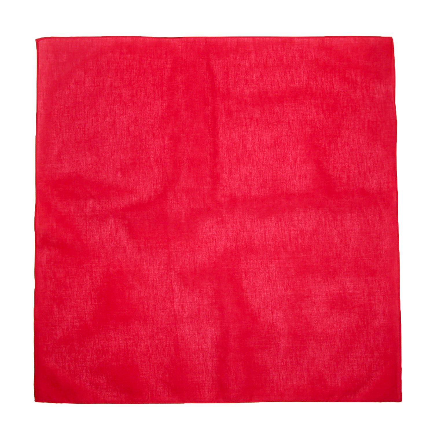 CTM Cotton All Purpose Solid Bandana (Pack of 12 of Same Color) - Red
