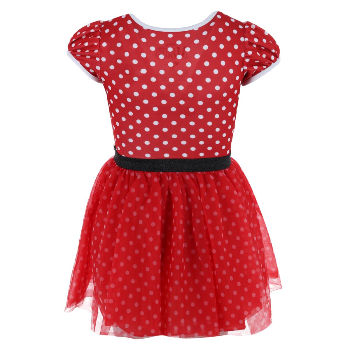 Jerry Leigh Girl's Disney Minnie Mouse Polka Dot Cosplay Tutu Dress - Picture 4 of 8