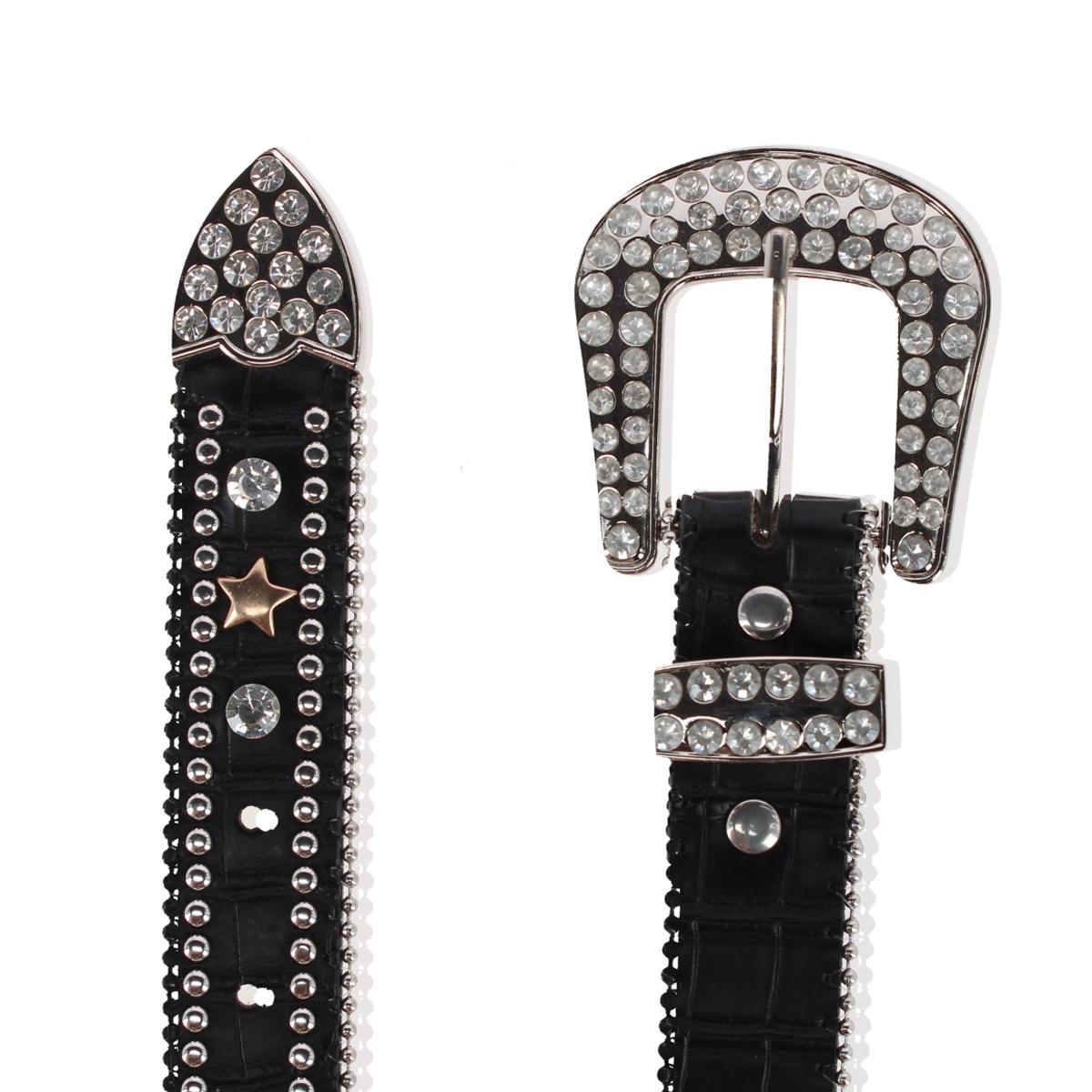 CTM Girl's Studded Star Western Style Belt - Picture 4 of 10