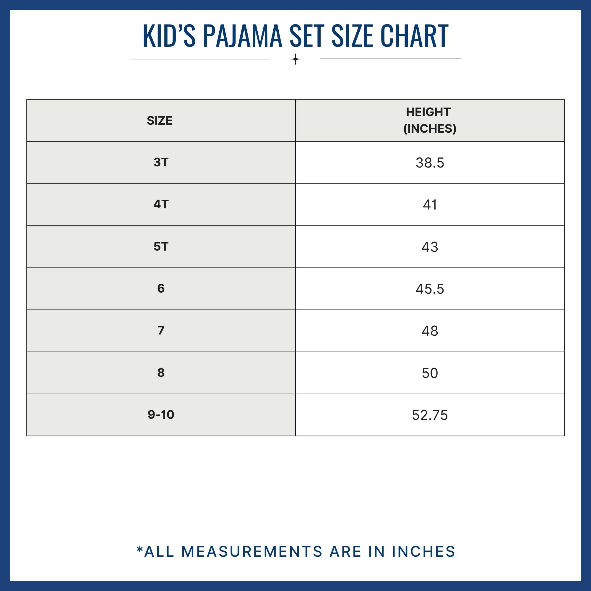 Size chart