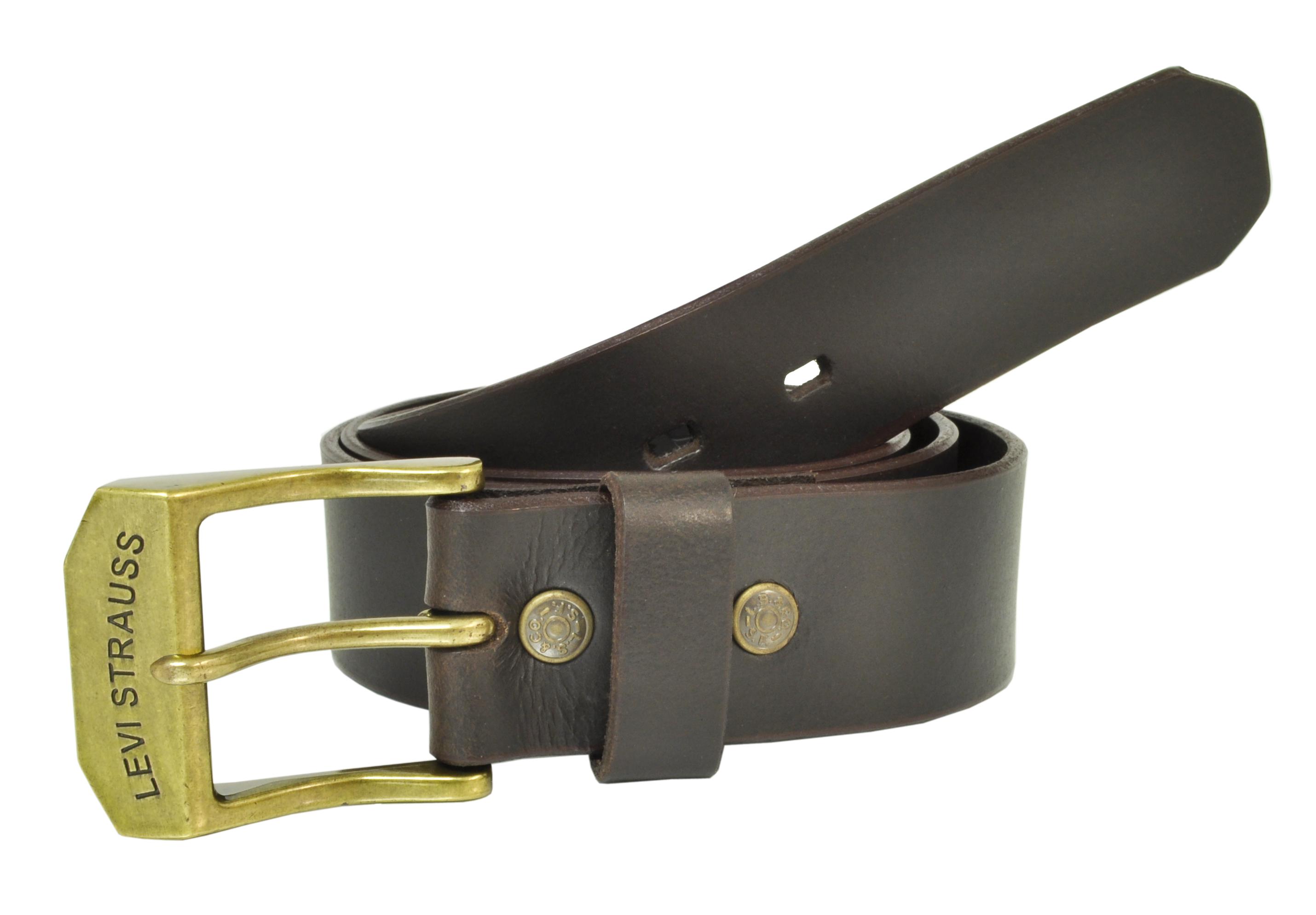 Levis Men's Big & Tall Leather Beveled Edge 1 1/2 Inch Bridle Belt