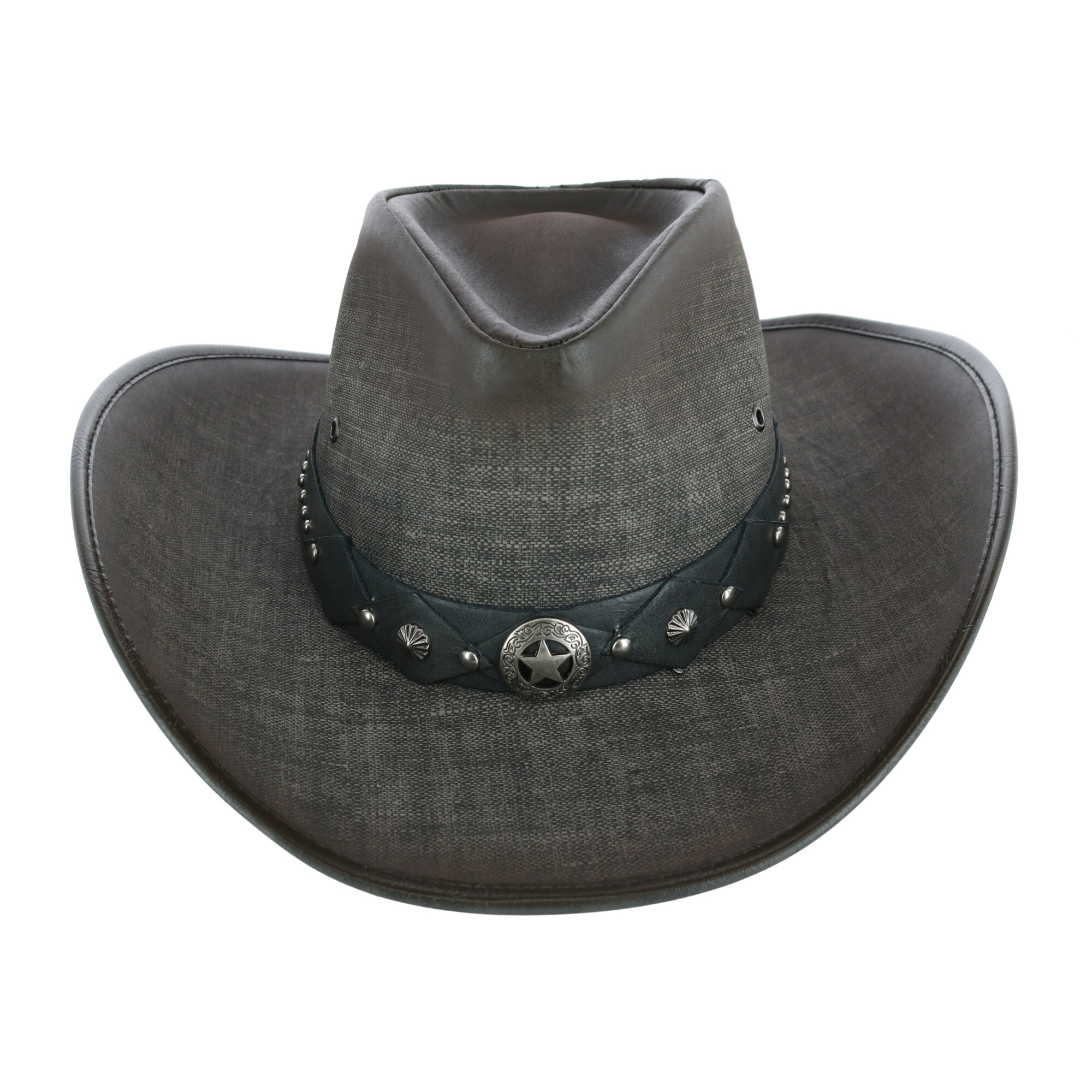 Kenny K Men's Grey UPF 50+ Western Hat with Vegan Leather Band - Picture 4 of 6