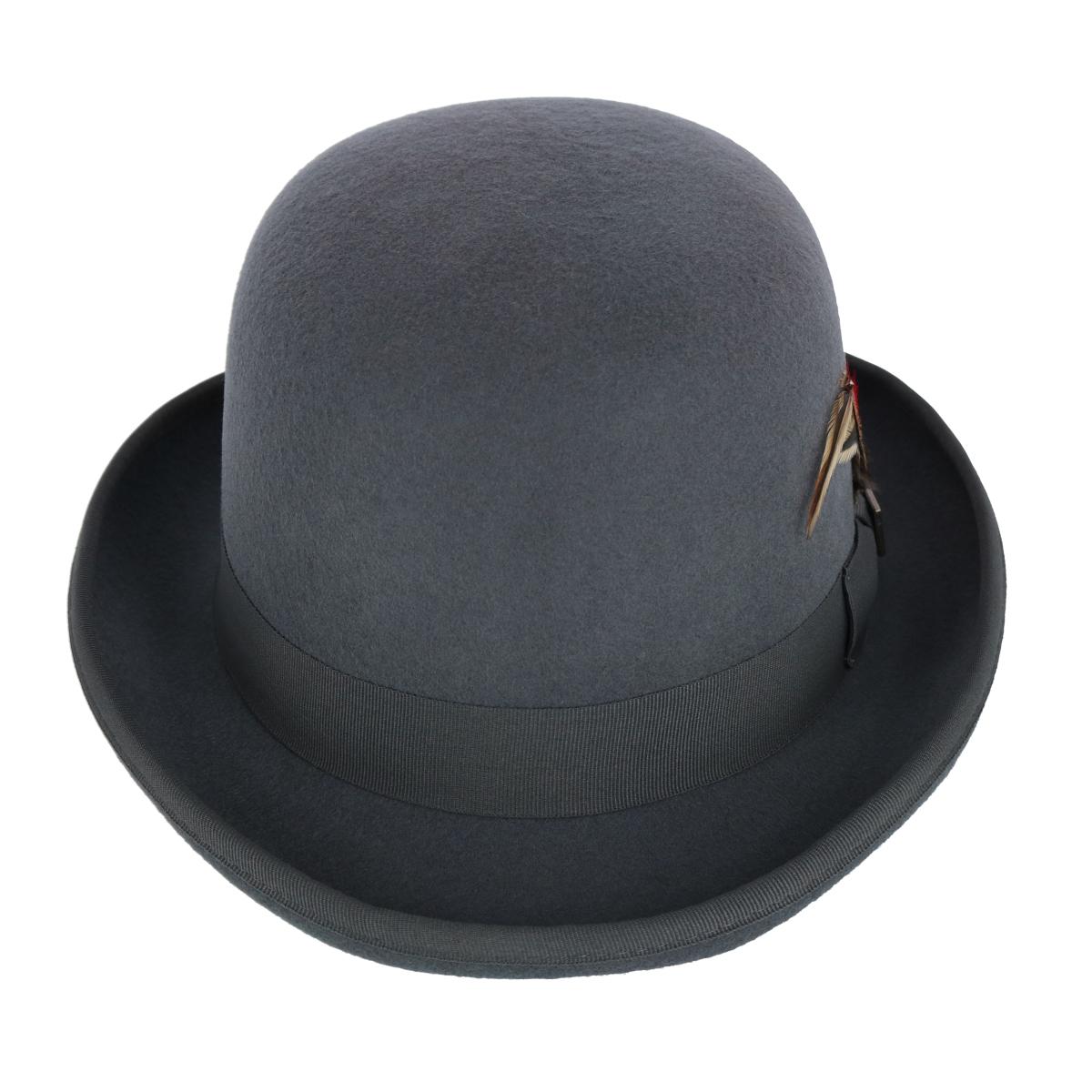 Kenny K Men's Wool High Derby Hat with Grosgrain Hatband - Picture 8 of 11