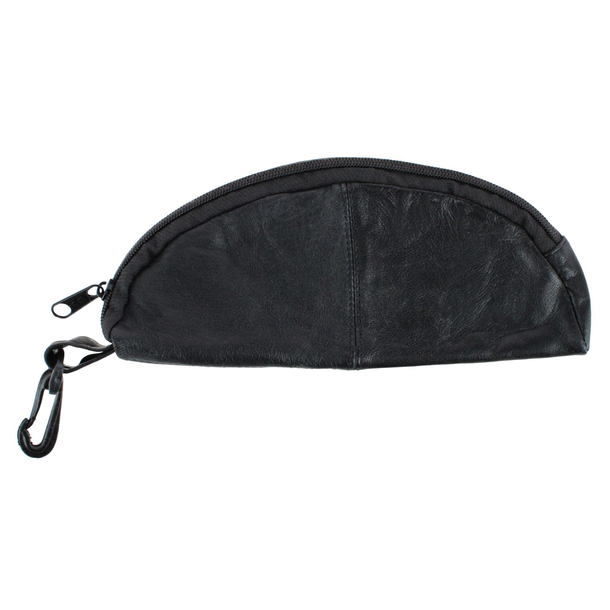 CTM Lambskin Zip Around Eyeglass Case - Black one size 13$