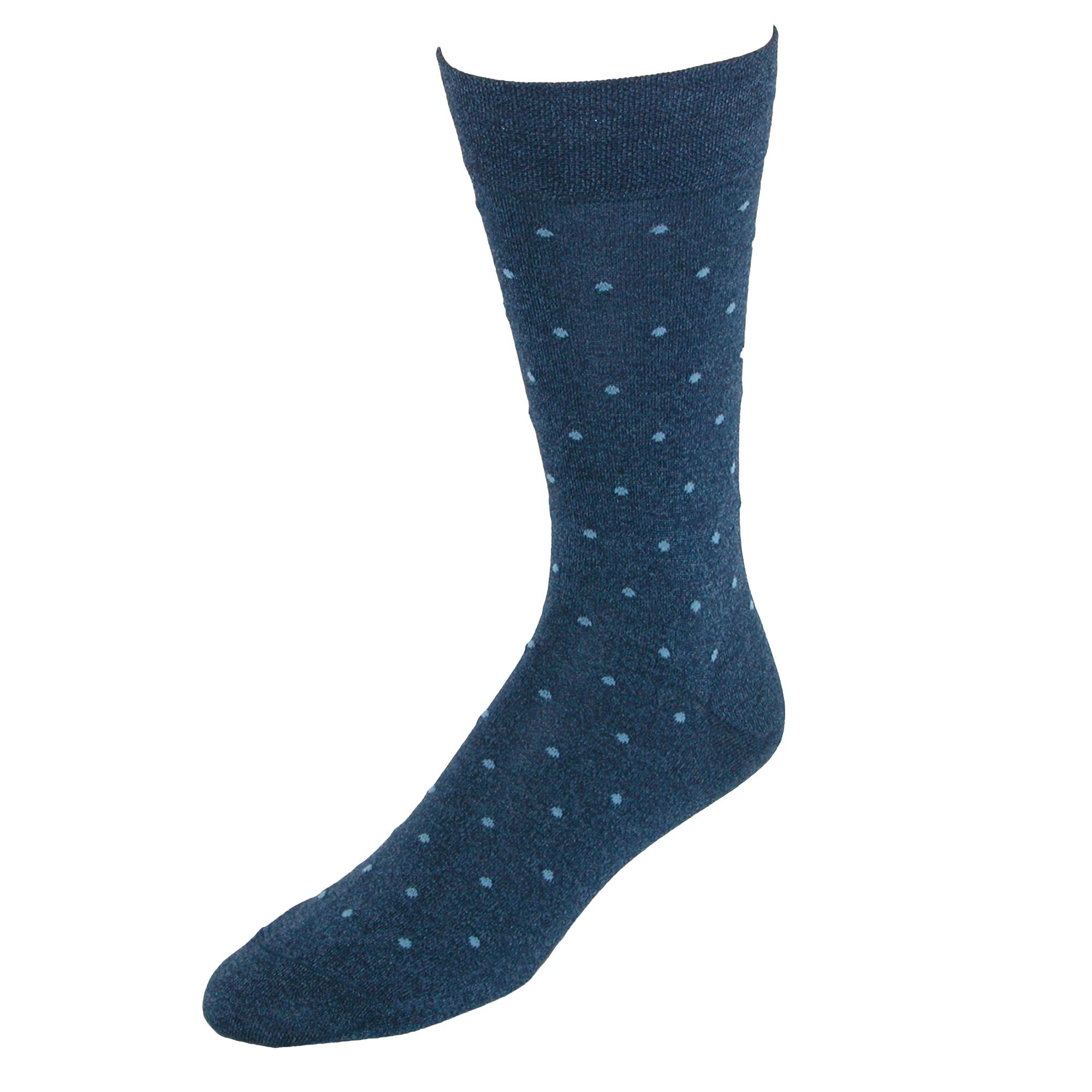 Marcoliani Men's Pima Cotton Polka Dot Dress Socks