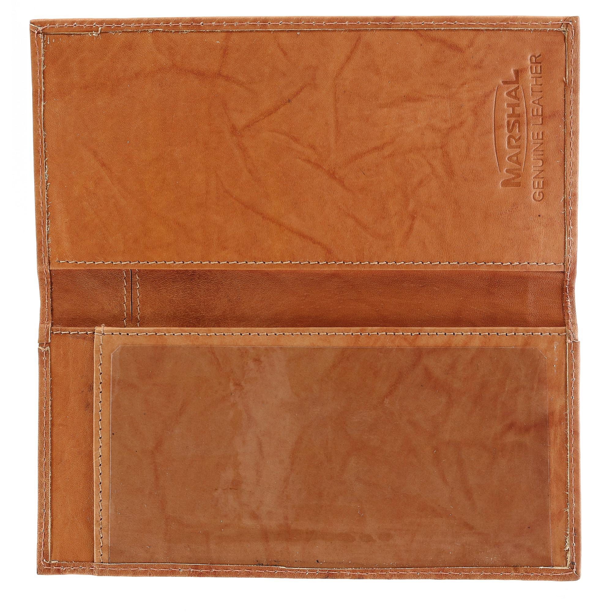 CTM Leather RFID Checkbook Cover with Card Slots and ID