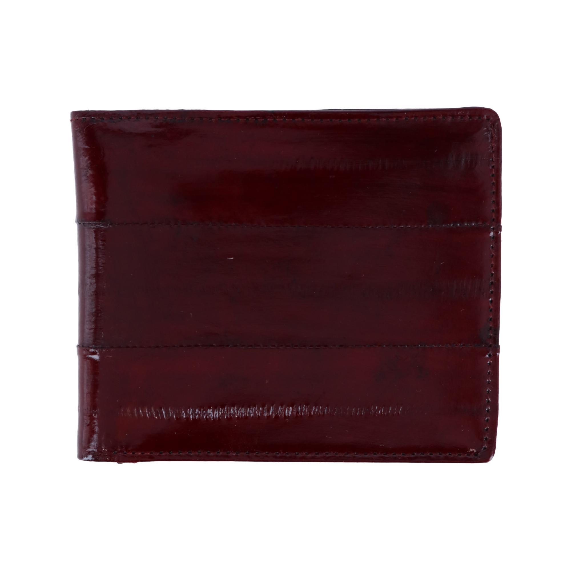 CTM Men's Eel Skin Leather Bifold Wallet with Coin Pouch - Picture 5 of 10