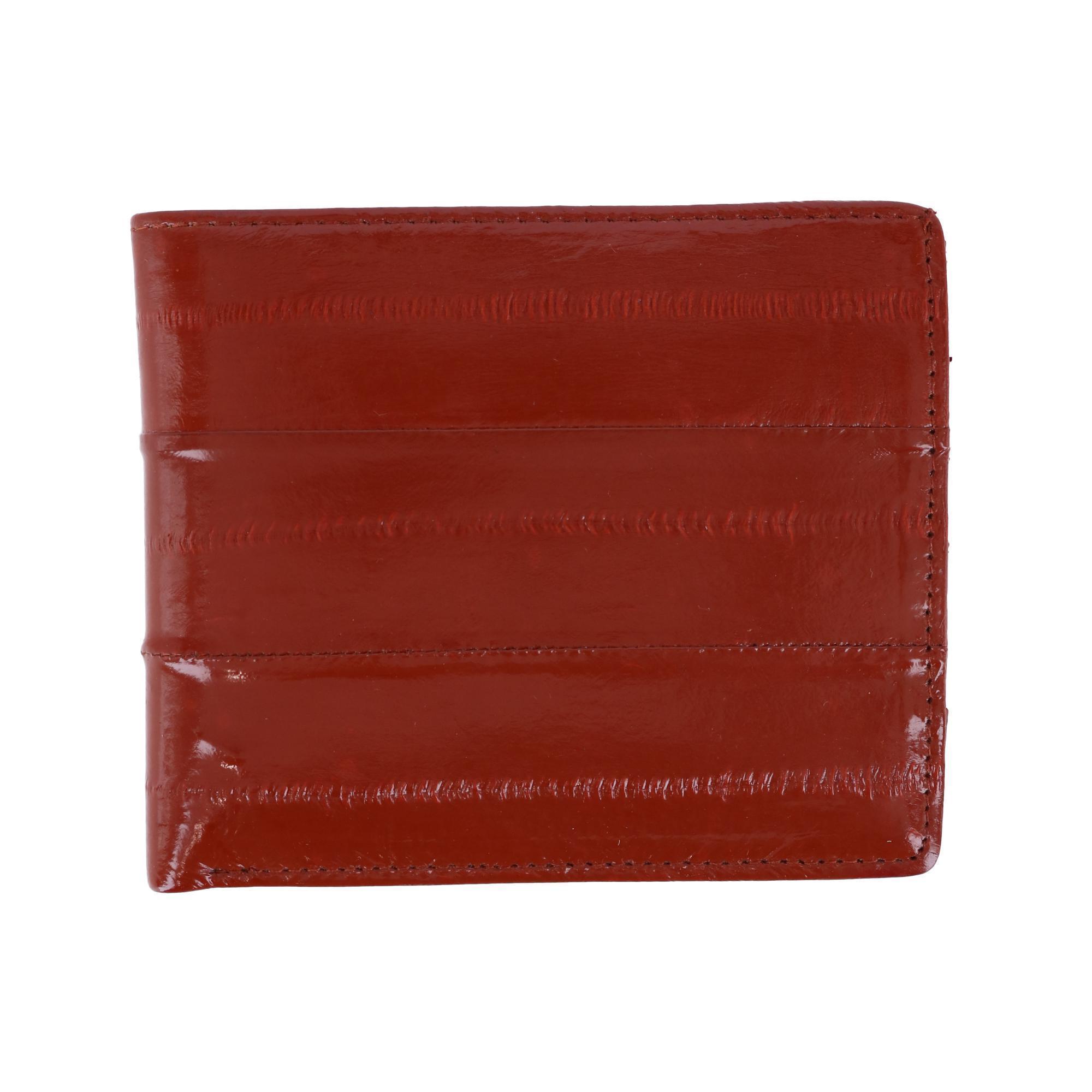 CTM Men's Eel Skin Leather Bifold Wallet with Coin Pouch - Picture 8 of 10