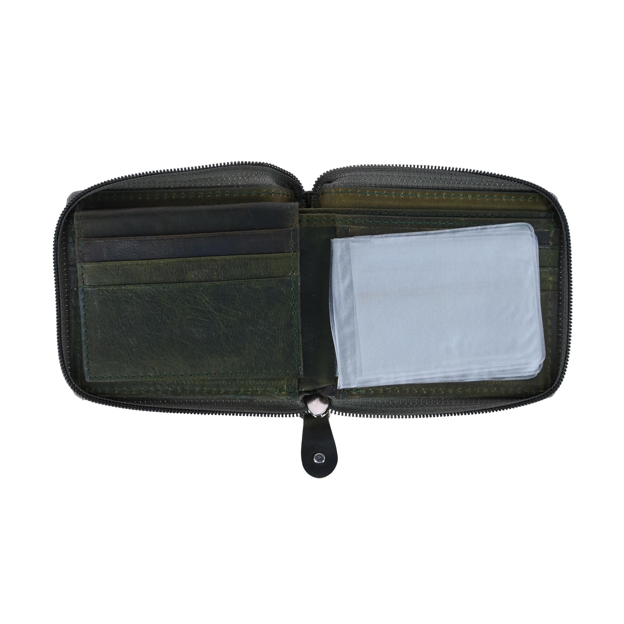 CTM Men's RFID Zip Around Wallet
