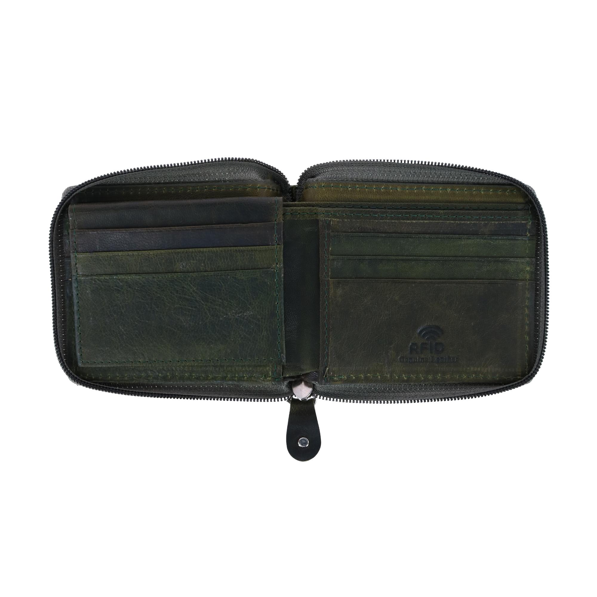 CTM Men's RFID Zip Around Wallet