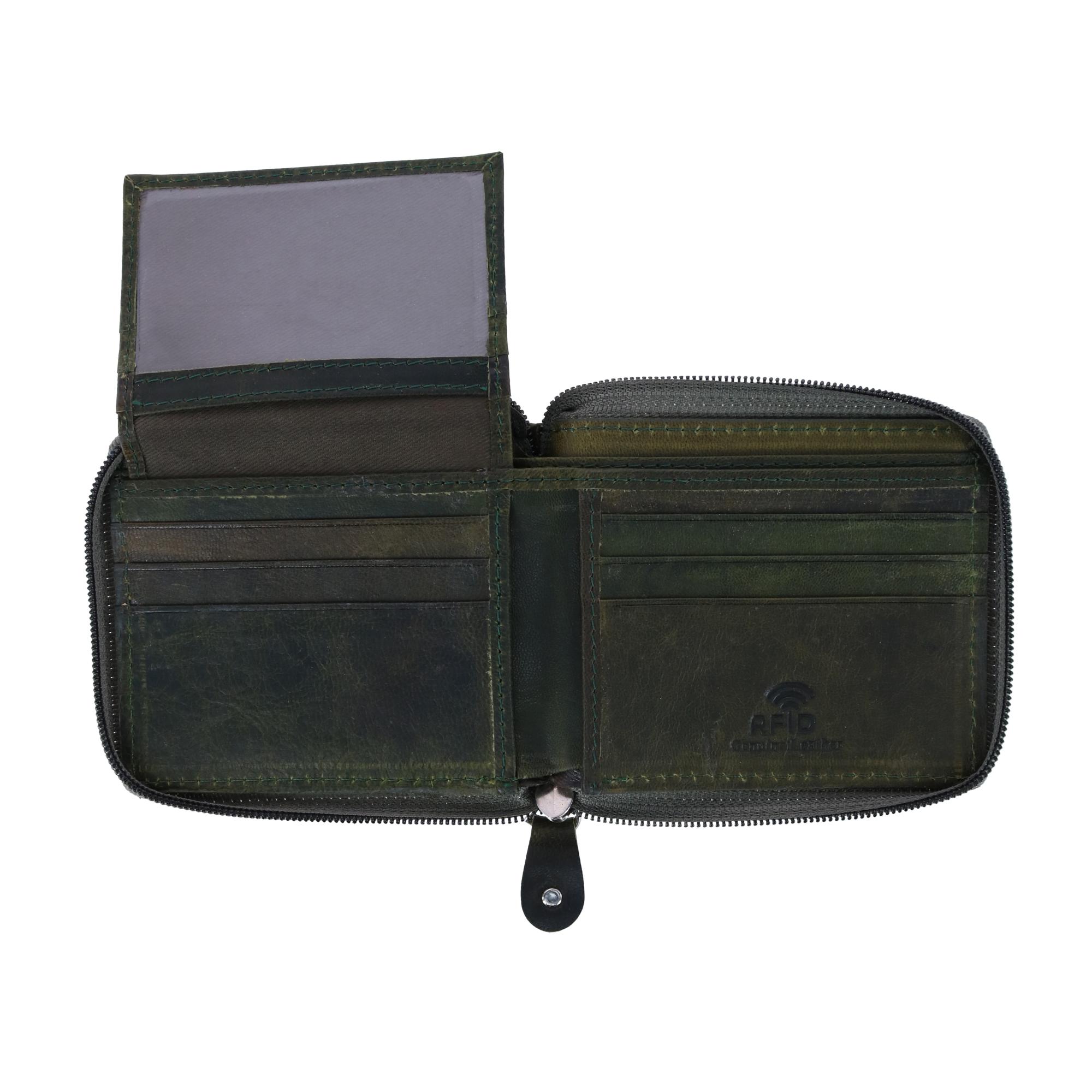 CTM Men's RFID Zip Around Wallet