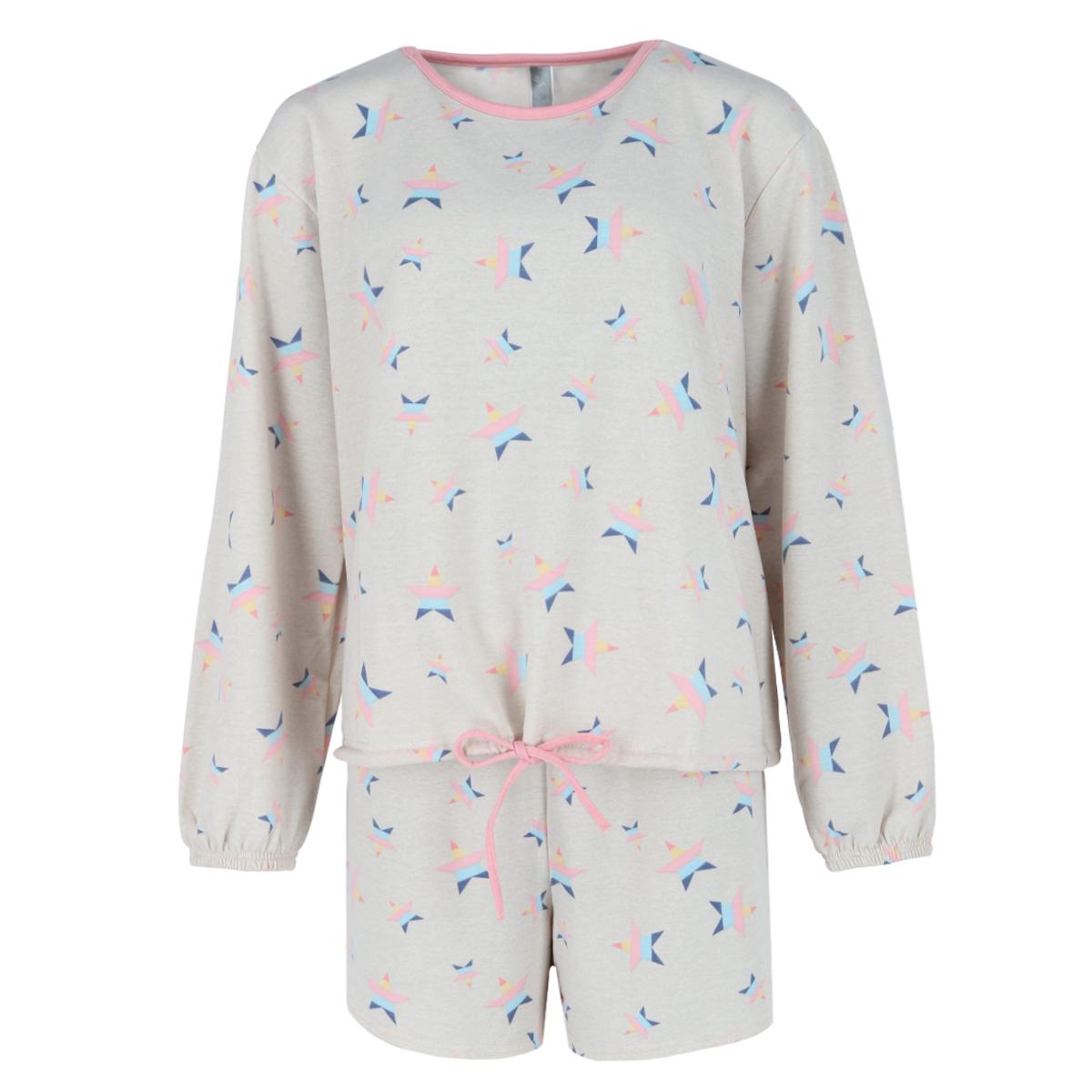 PJ Couture Women's Plus Long Sleeve Short Set