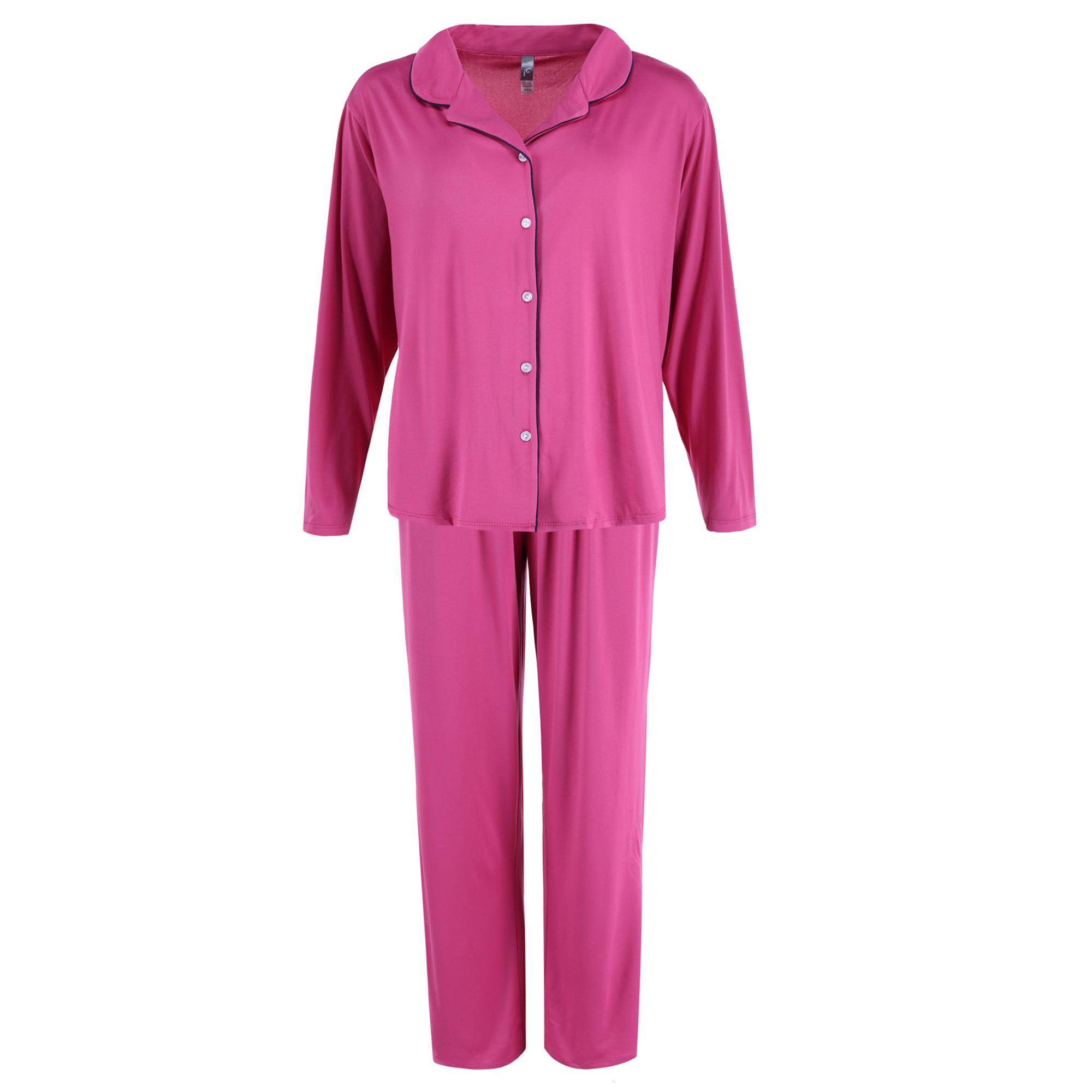 PJ Couture Women's Plus Collar Pajama Set