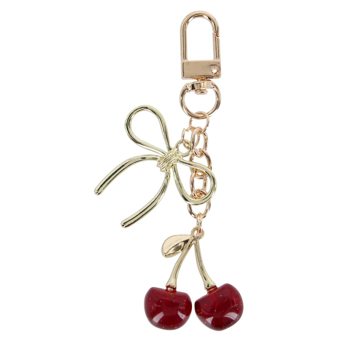 CTM Womens Classic Red Cherry with Gold Bow Bag Charm - 13$