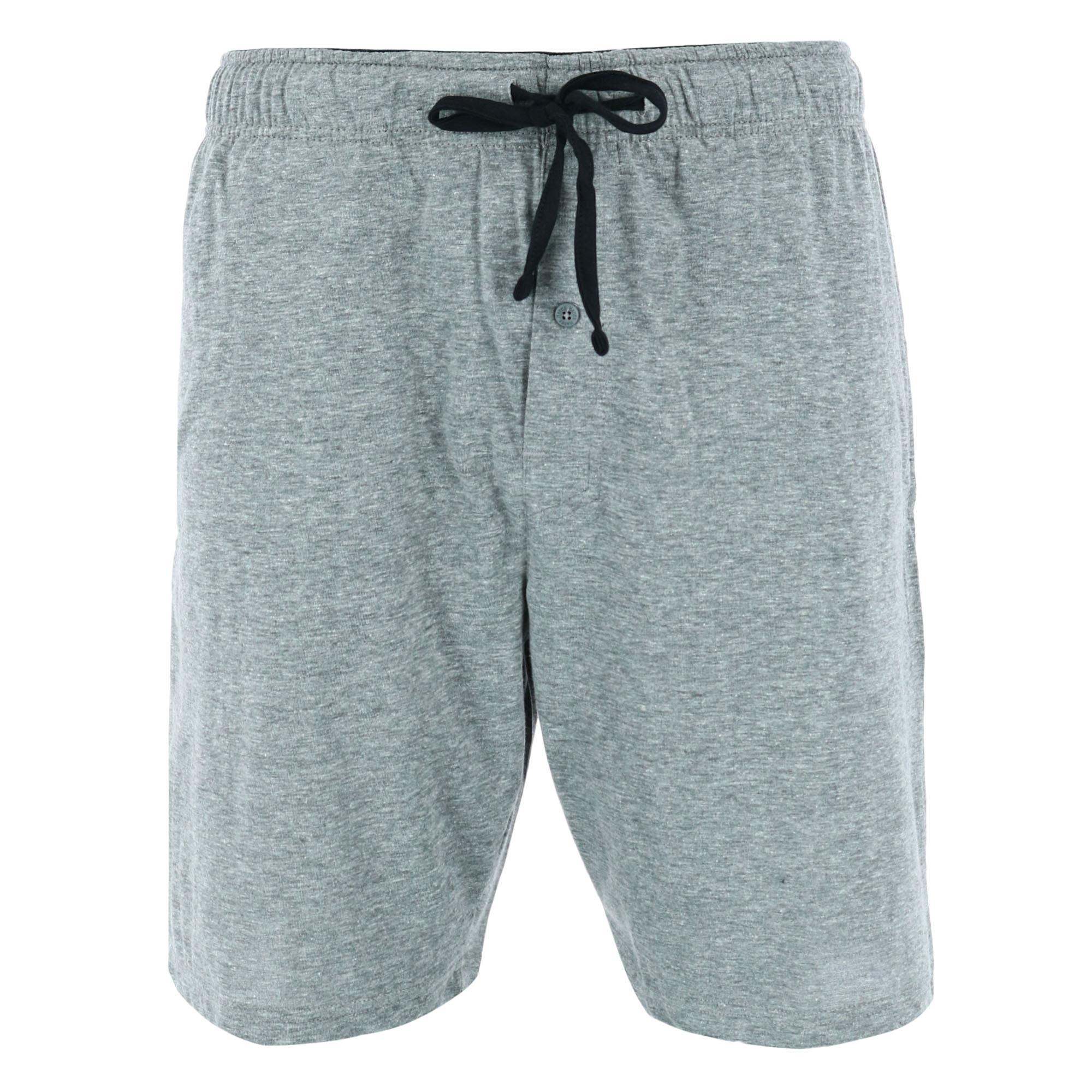 Hanes Men's Tag Free Knit Pajama Lounge Short with Side Pockets - Grey