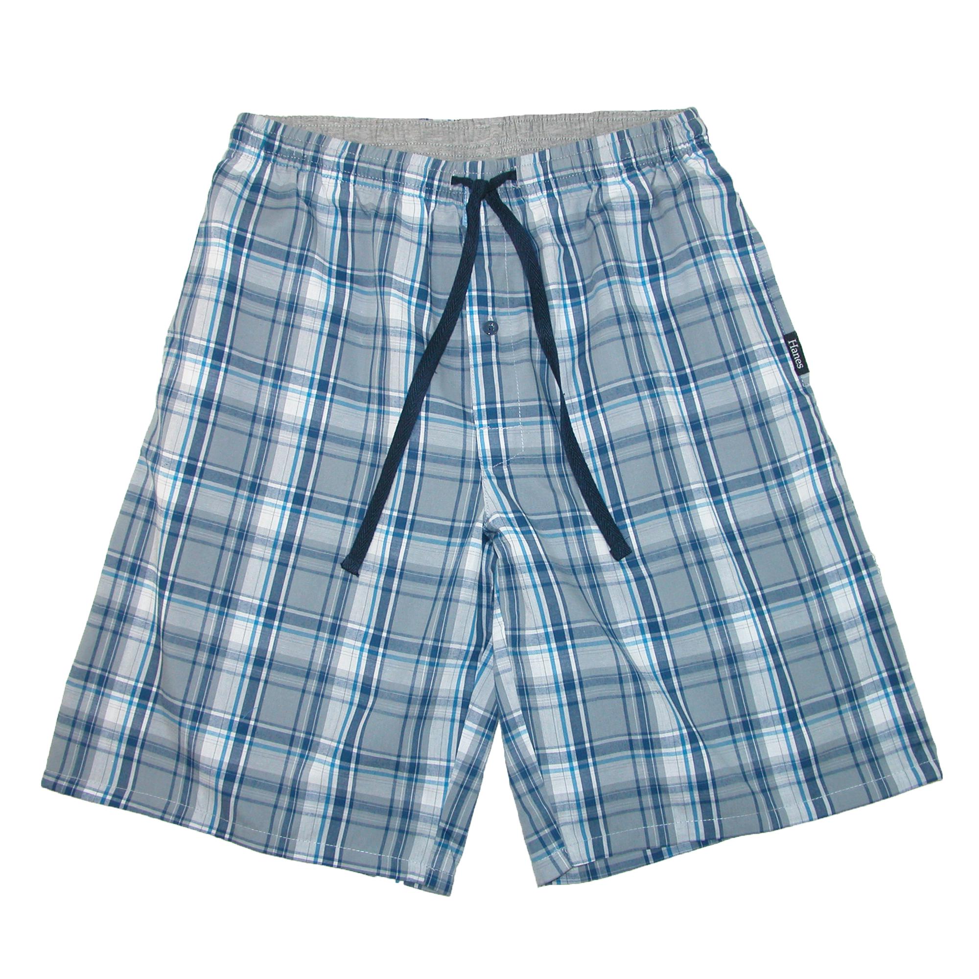New Hanes Mens Cotton Madras Drawstring Sleep Pajama Shorts eBay