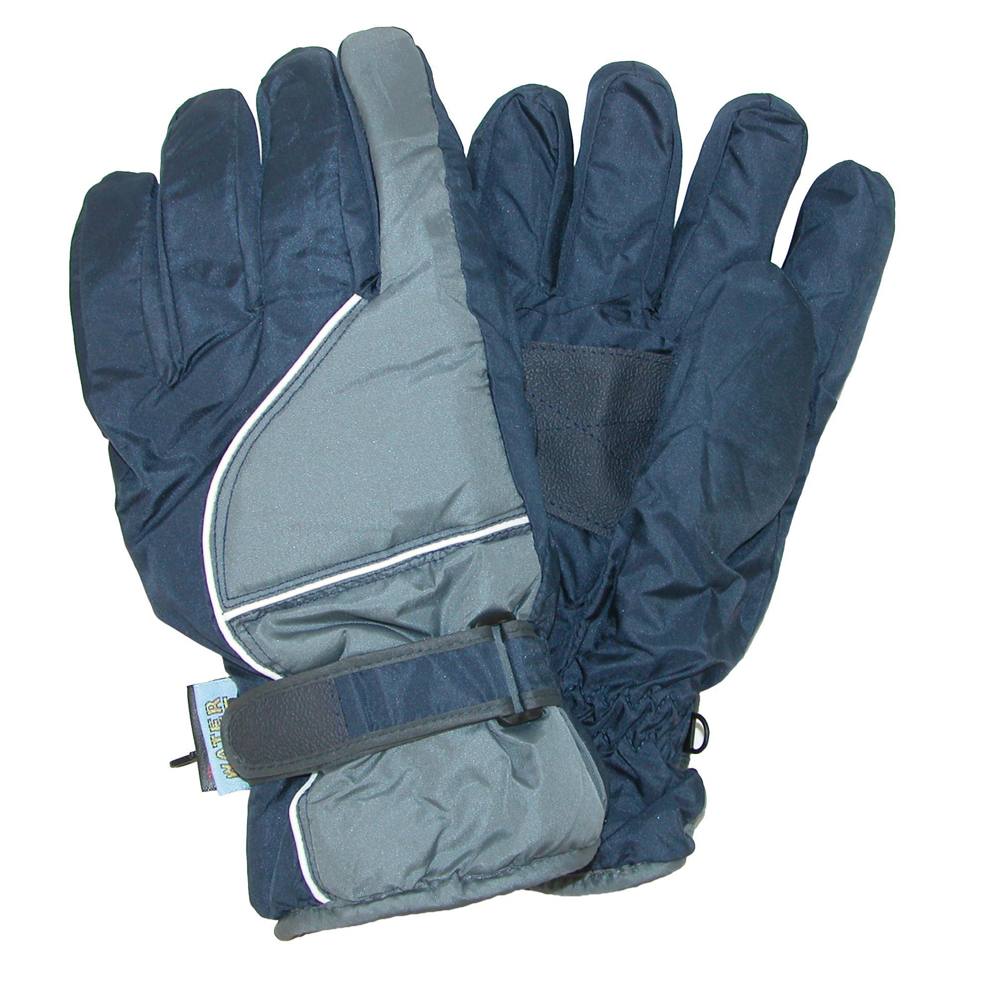 CTM Men's Waterproof Ski Gloves with Contrast Piping