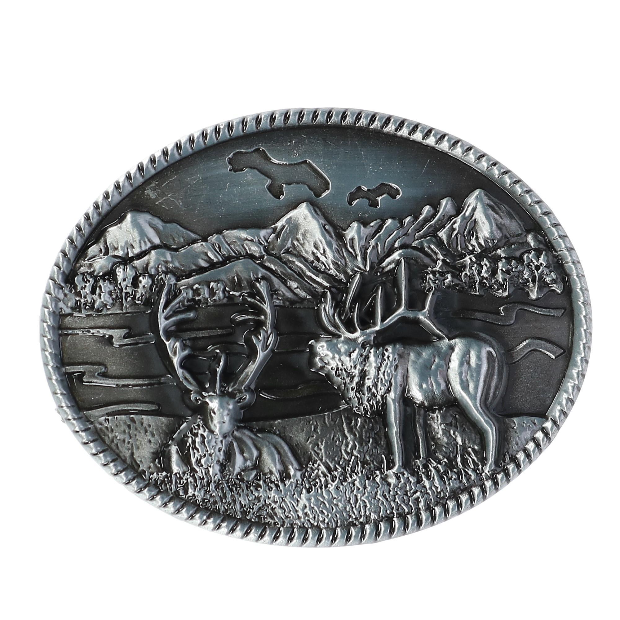 CTM Scenic Elk Belt Buckle - Picture 4 of 6