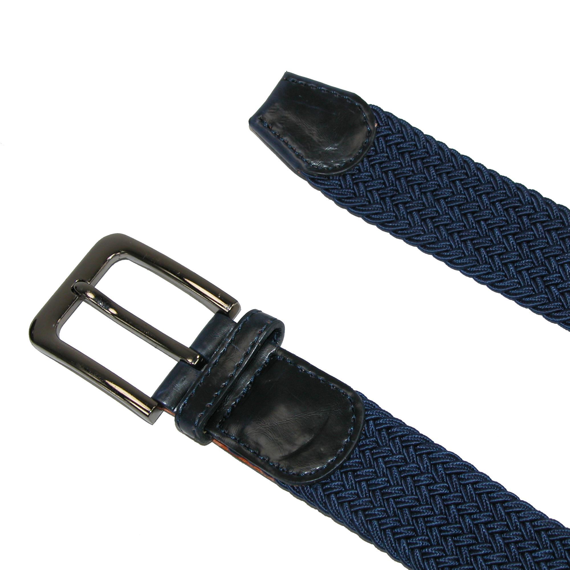 CTM Men's Big & Tall Elastic Braided Stretch Belt with Silver Buckle - Picture 9 of 10