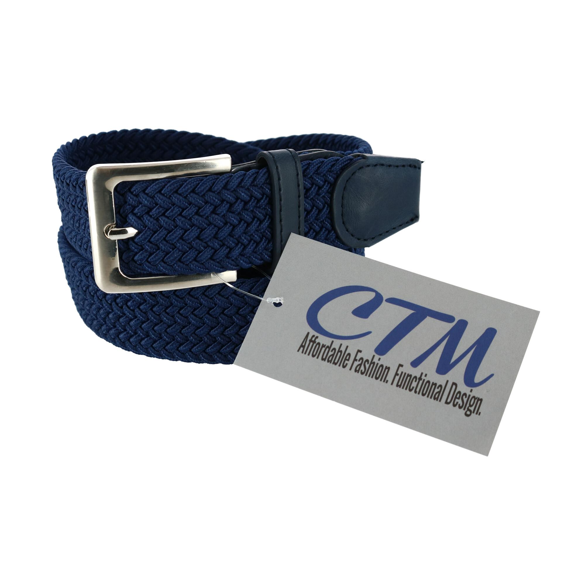 CTM Men's Big & Tall Elastic Braided Stretch Belt with Silver Buckle - Picture 10 of 10