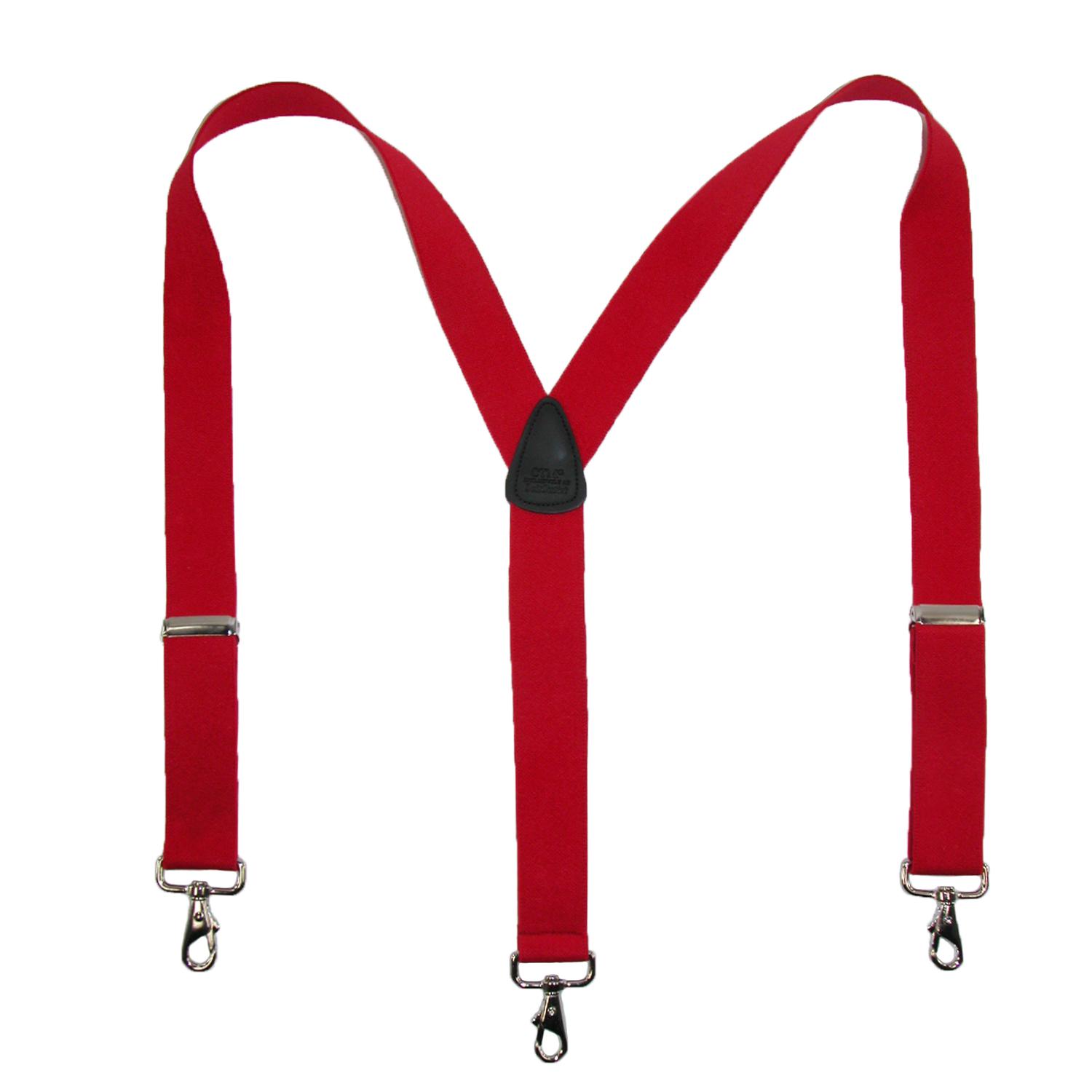 CTM Men's Big & Tall Elastic Solid Color Y-Back Suspender with Swivel Hook Ends