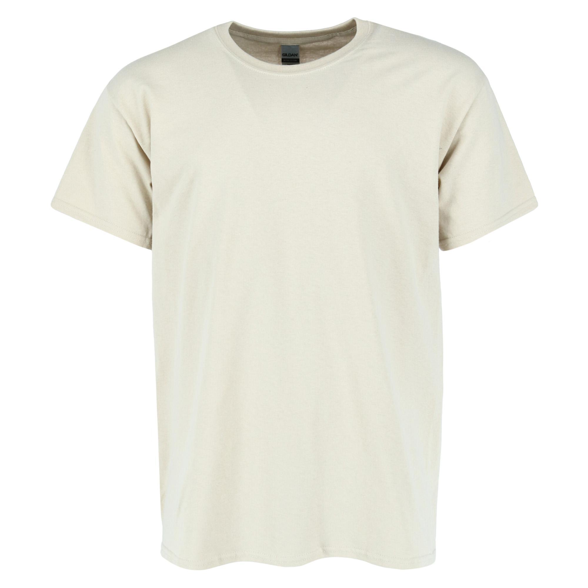 Gildan Men's Crew Neck Cotton T Shirt - Sand Large