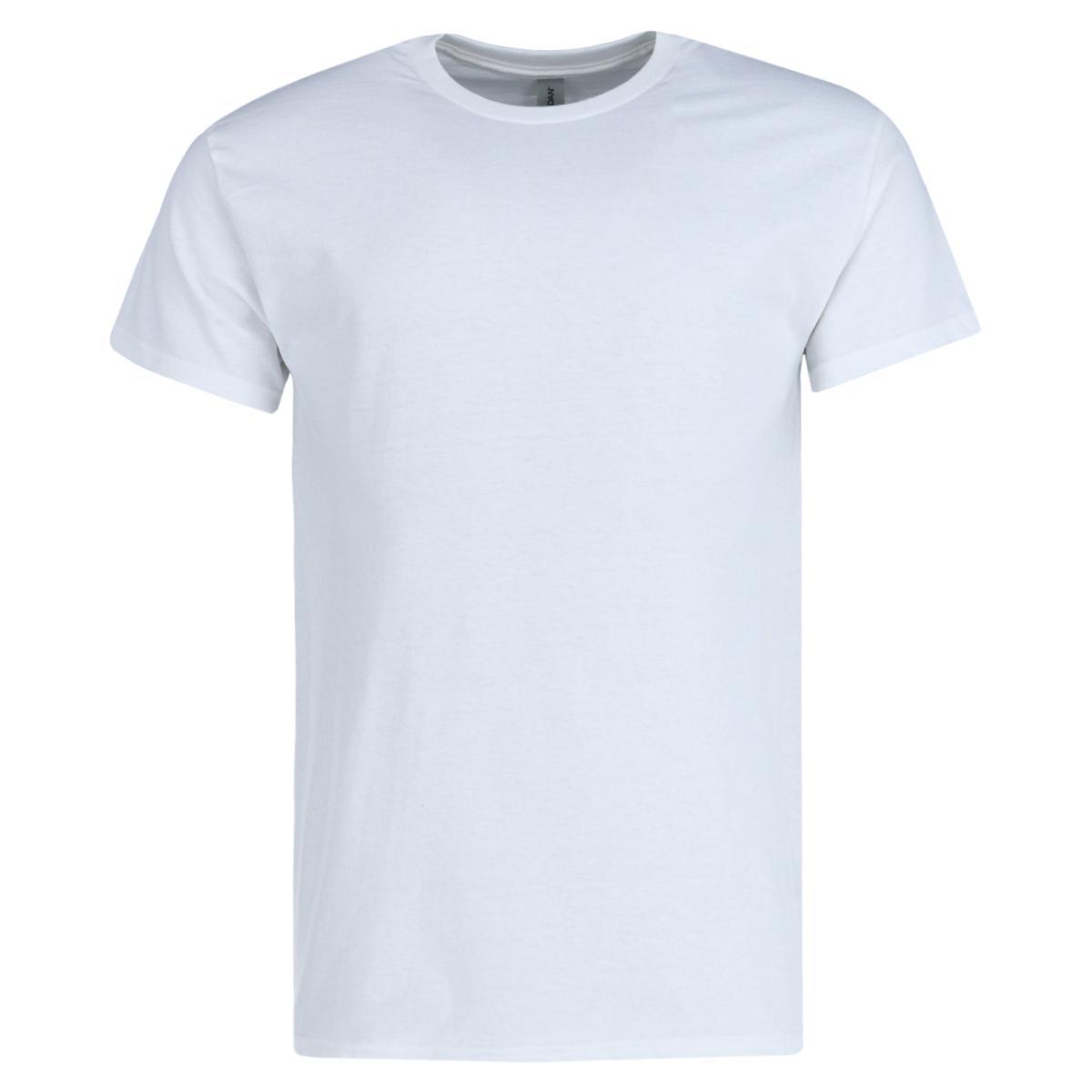 Gildan Men's Crew Neck Cotton T Shirt - White Large