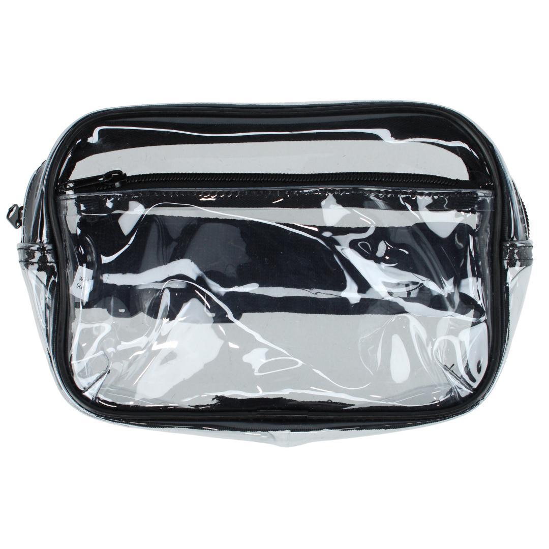 CTM Unisex Clear Stadium 2-Pocket Fanny Pack/Crossbody Bag - Clear one