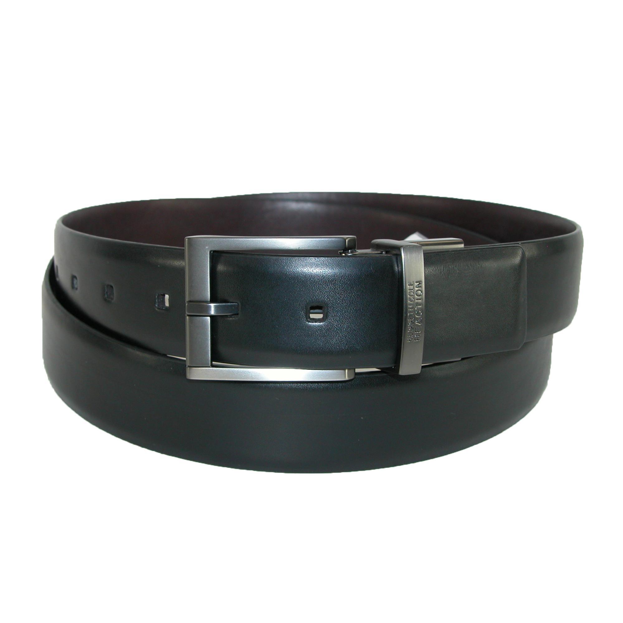 Kenneth Cole Reaction Men's Big & Tall Feather Edge Reversible Belt Buckle