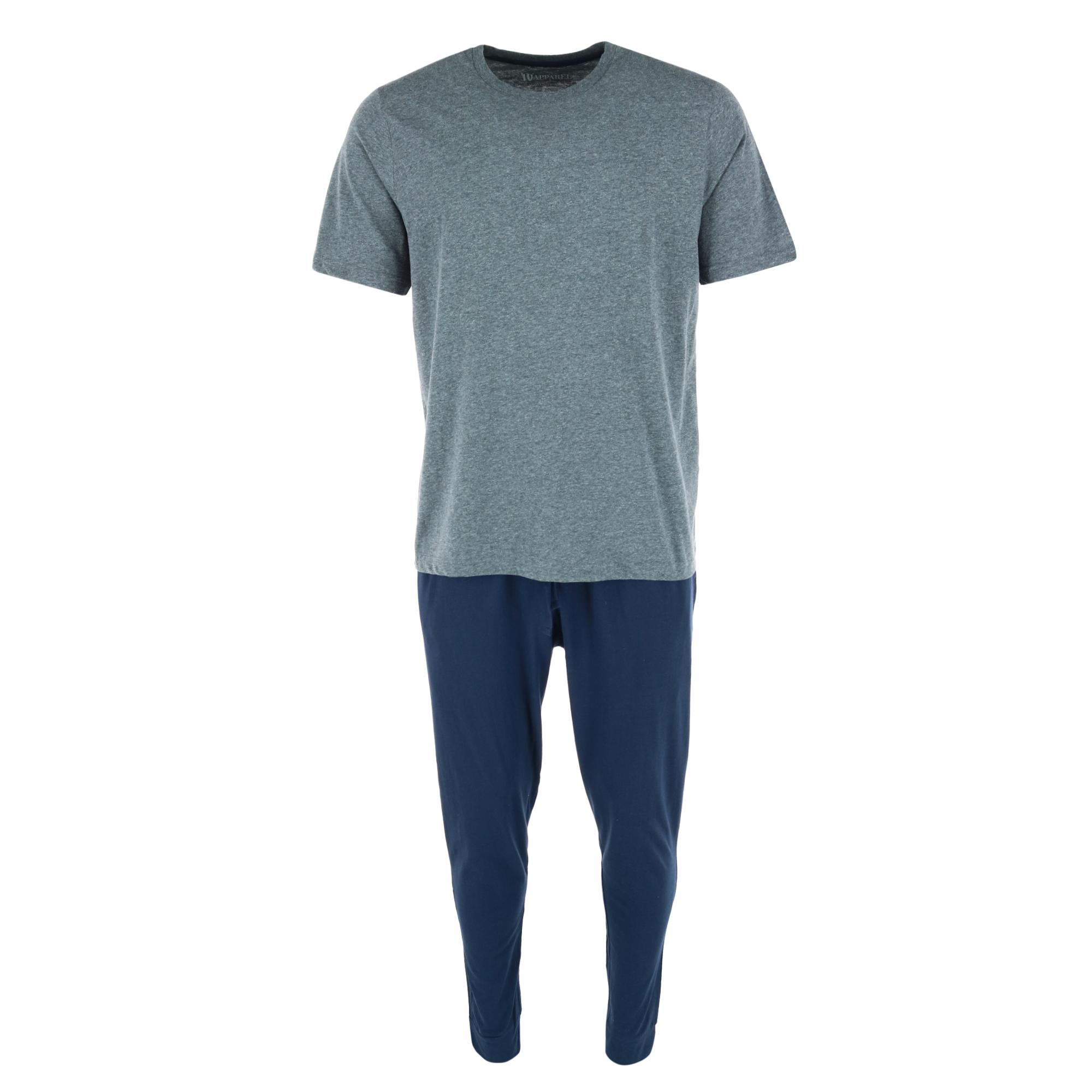 Ten West Apparel Men's Knit Tee and Lounge Pant Pajama Set