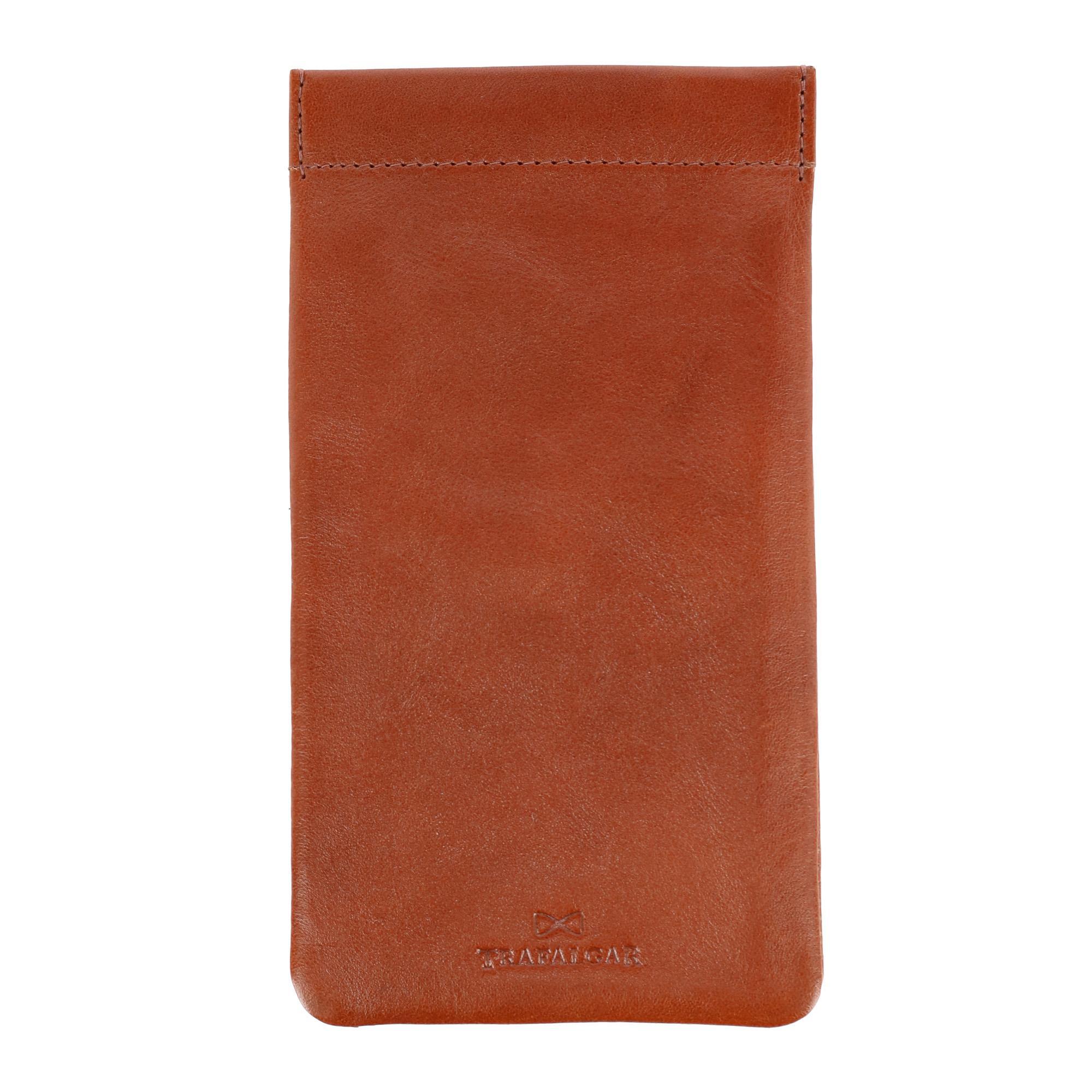 Trafalgar Whitehall Leather Spring Top Glasses Case - Tan one size 31$