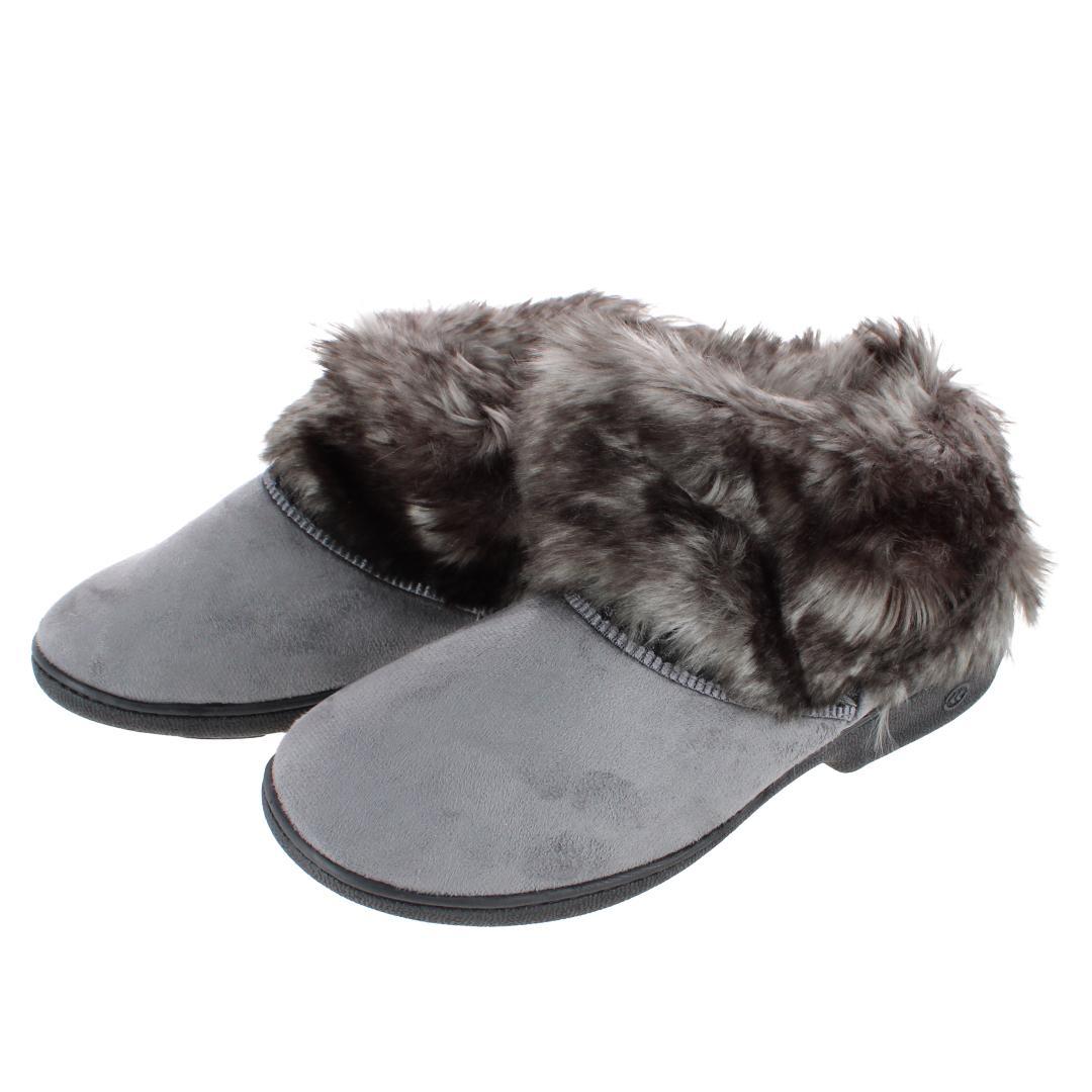 Isotoner Women's Recycled Microsuede Mallory Boot Slipper - Ash Small