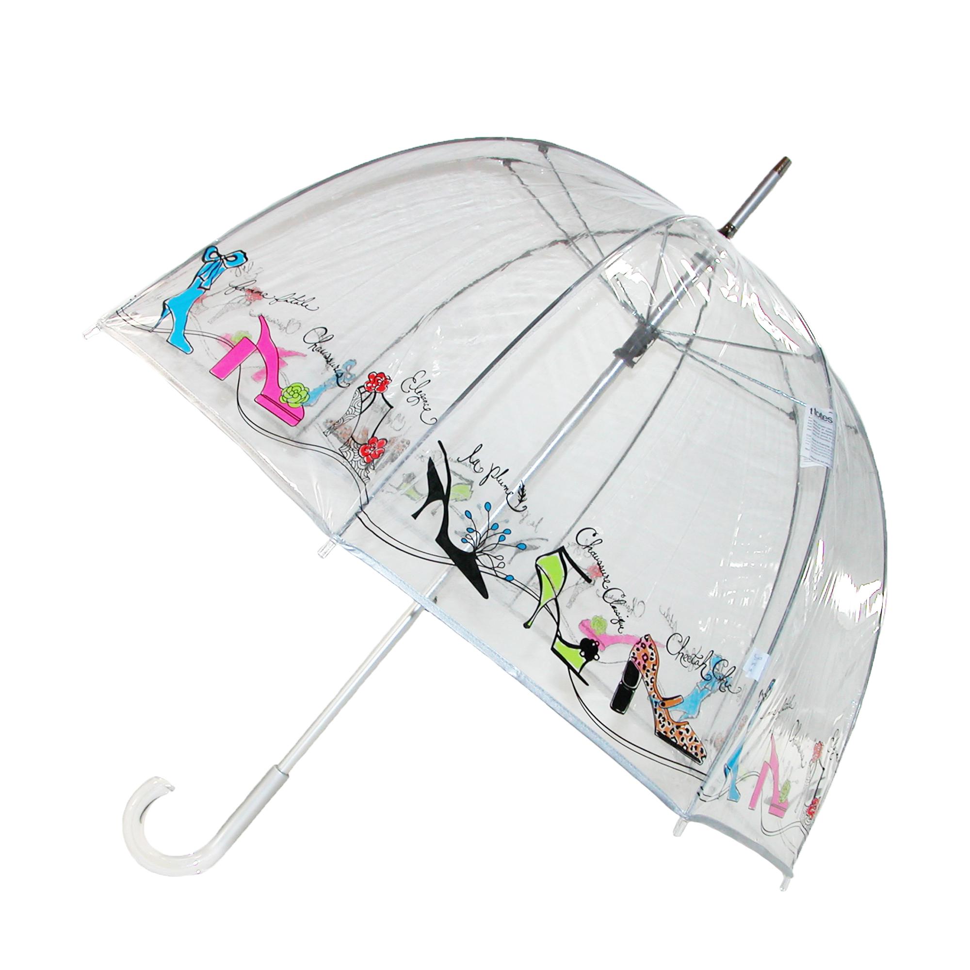 New Totes Women's Manual Shoe Print Bubble Stick Umbrella eBay