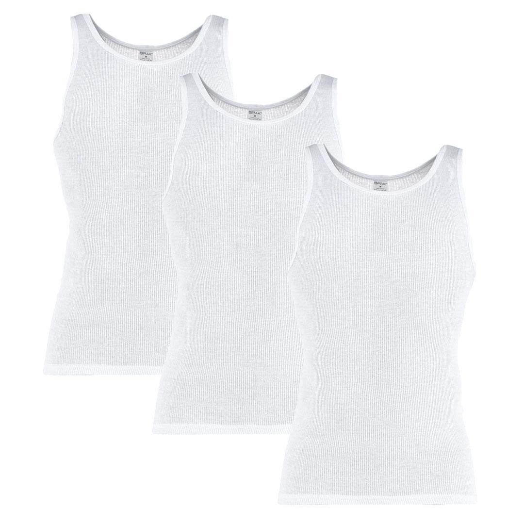 Knocker Men's SPAK White Basic A-Shirts (3 Pack)
