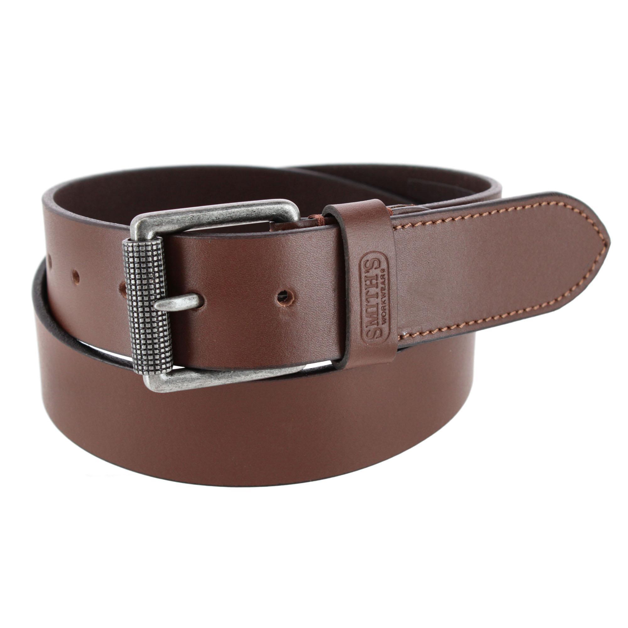 Smith's Workwear Men's Roller Buckle Leather Work Belt -