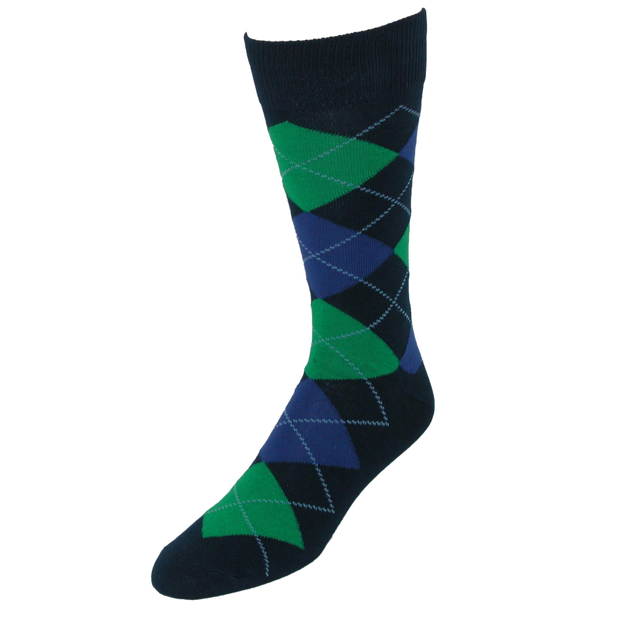 Fine Fit Men's Argyle Dress Socks