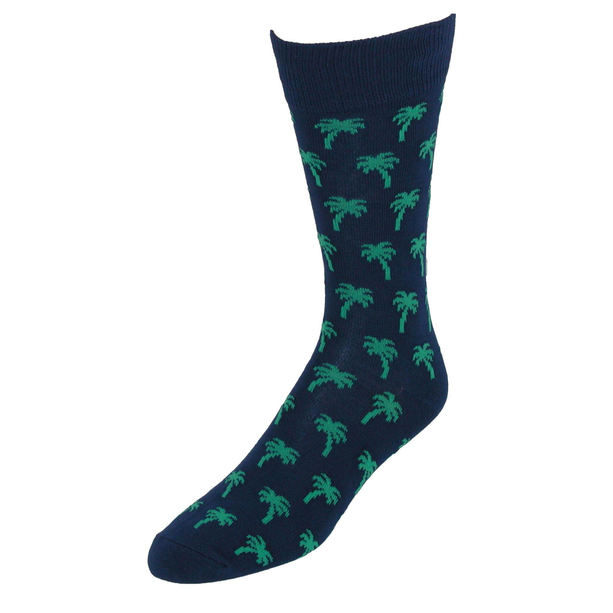 Fine Fit Men's Palm Tree Dress Socks