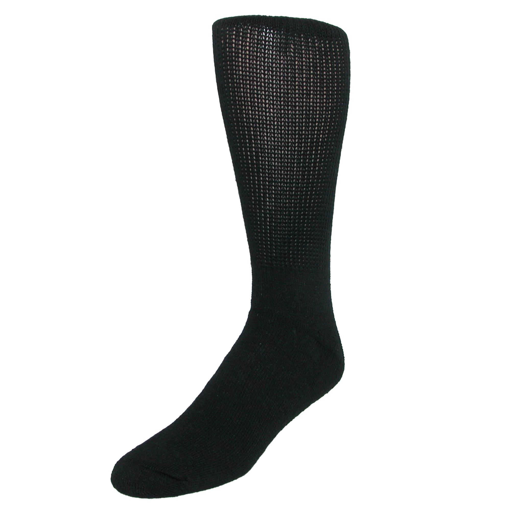 CTM Men's Extended Size Diabetic Crew Socks (3 Pair Pack)