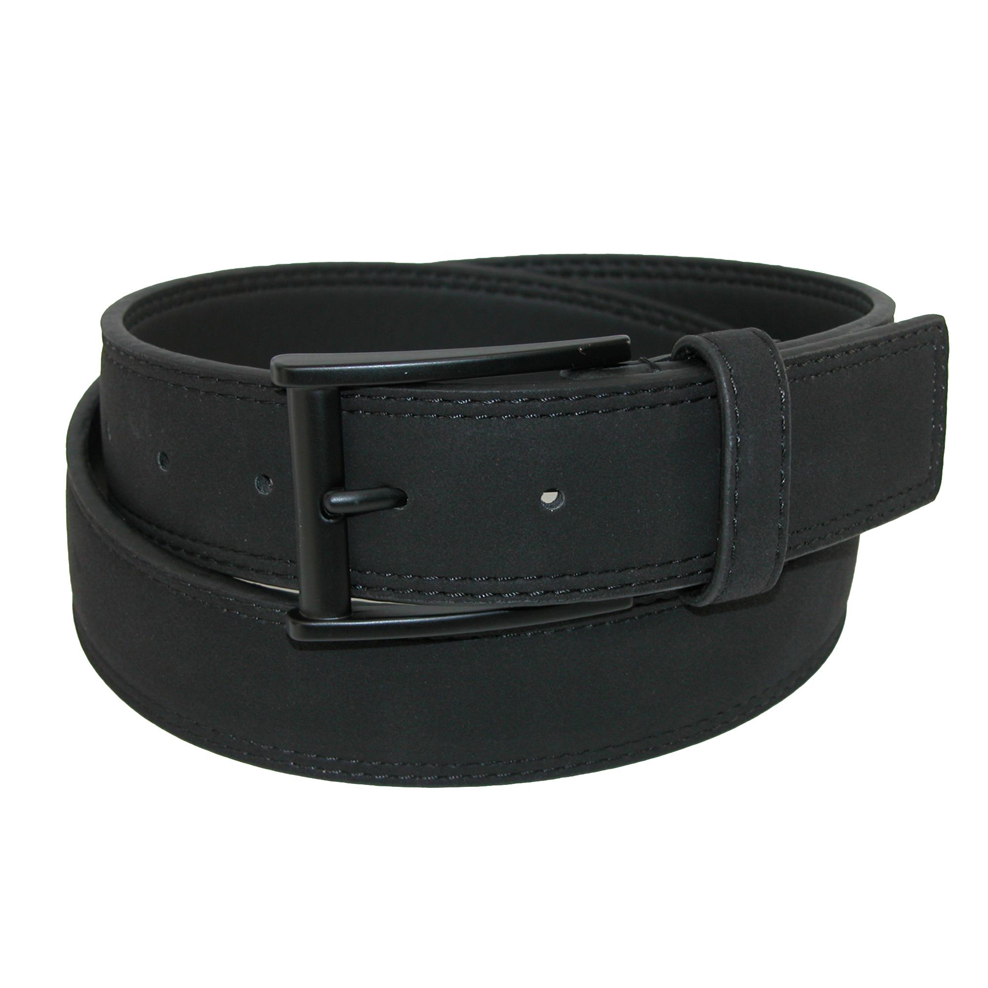 CTM Men's Faux Suede Belt with Mock Roller Buckle