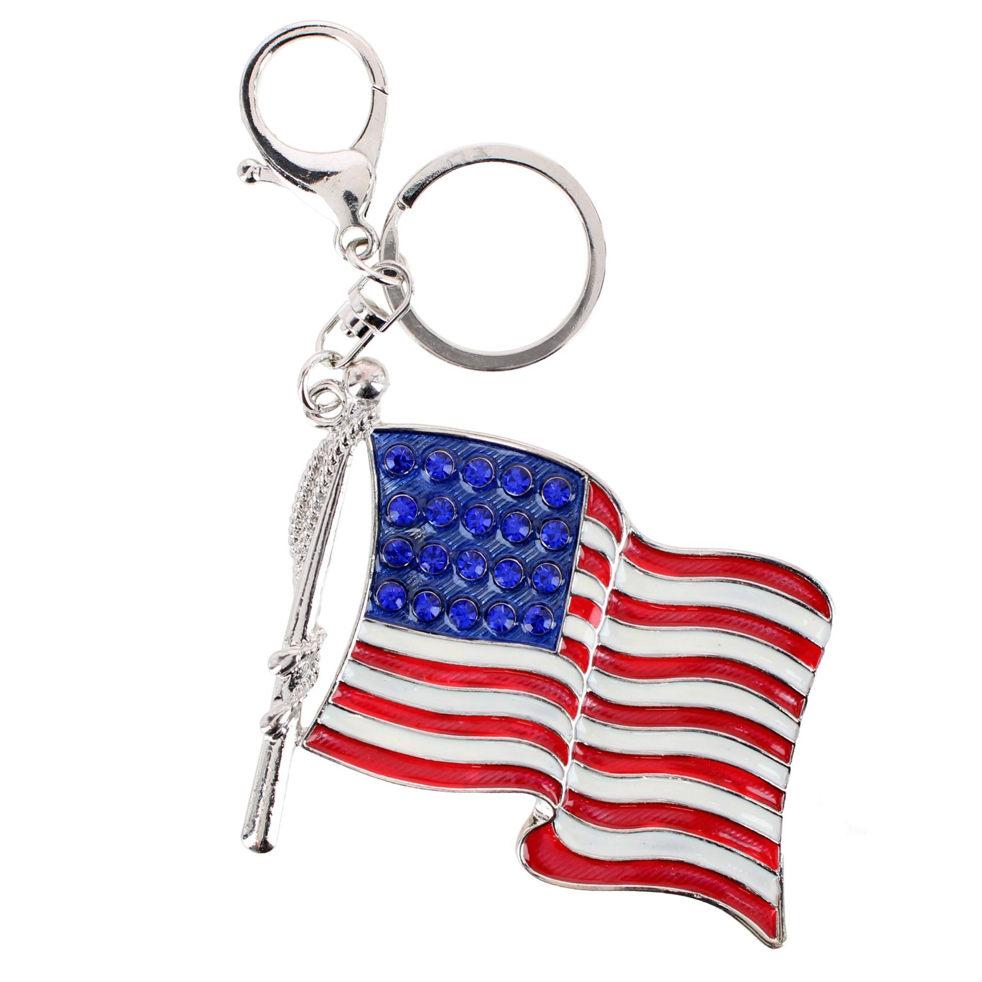 CTM Women's Old Faithful Rhinestone Embellished Bag Charm & Keychain -