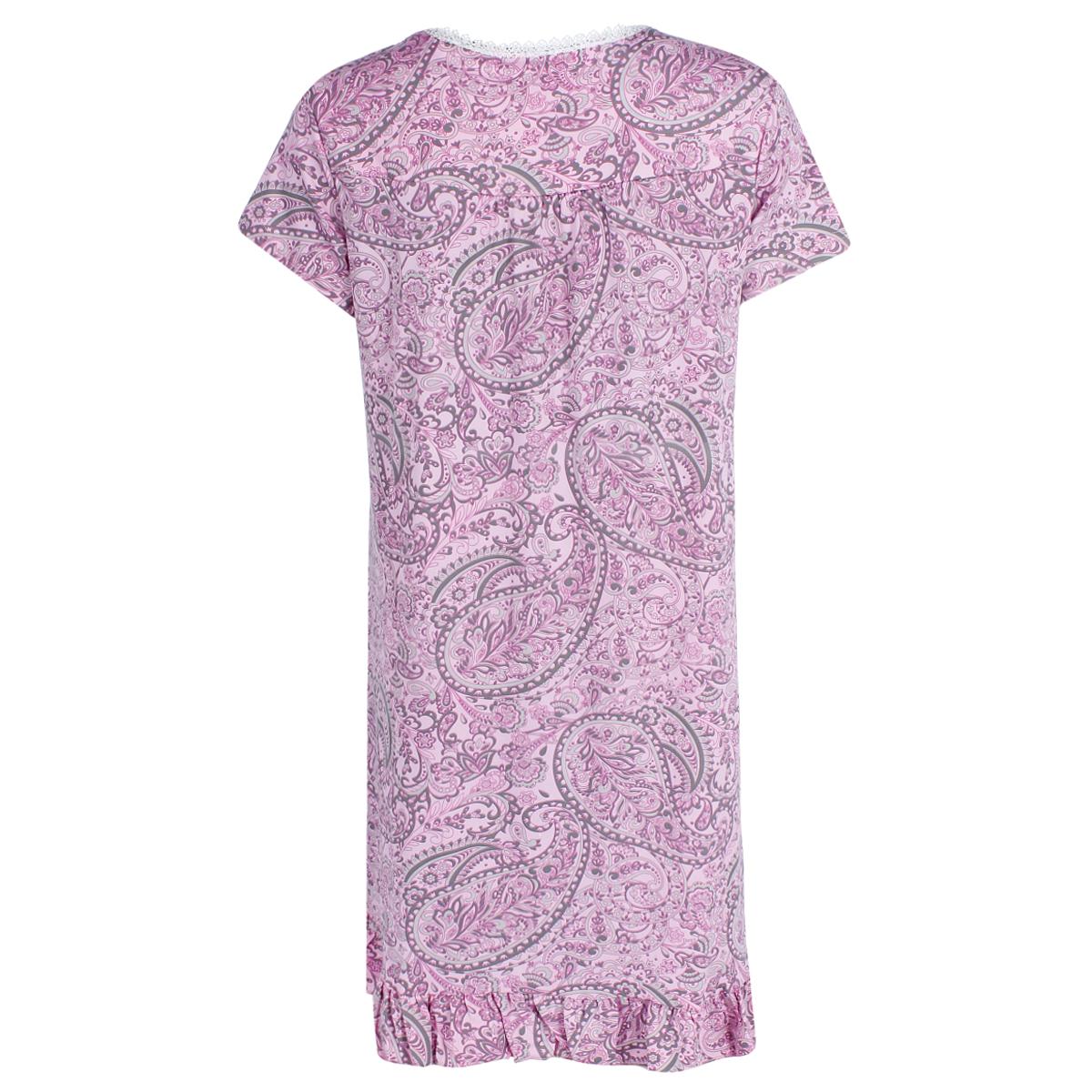 New CTM Women's Paisley Short Sleeve Duster Sleep Gown - Imagen 7 de 8
