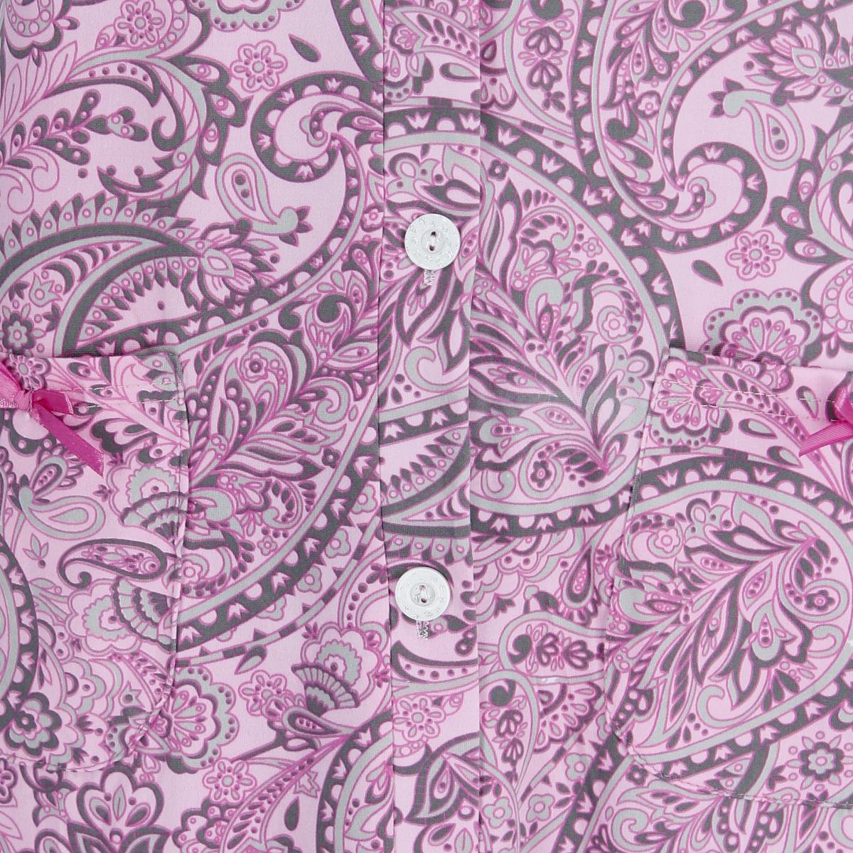 New CTM Women's Paisley Short Sleeve Duster Sleep Gown - Imagen 8 de 8
