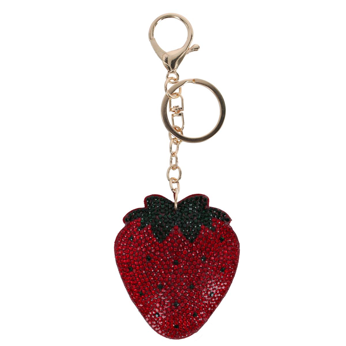 CTM Womens Strawberry Shape Glittering Bag Charm - Red one size 9$